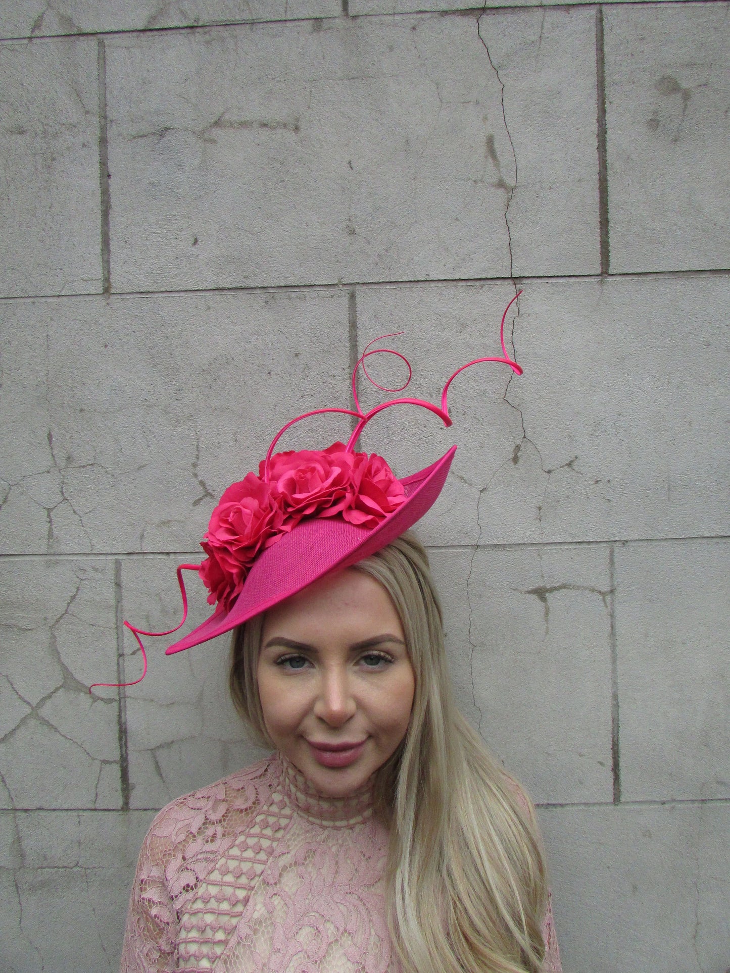 Large Hot Pink Flower Teardrop Hatinator