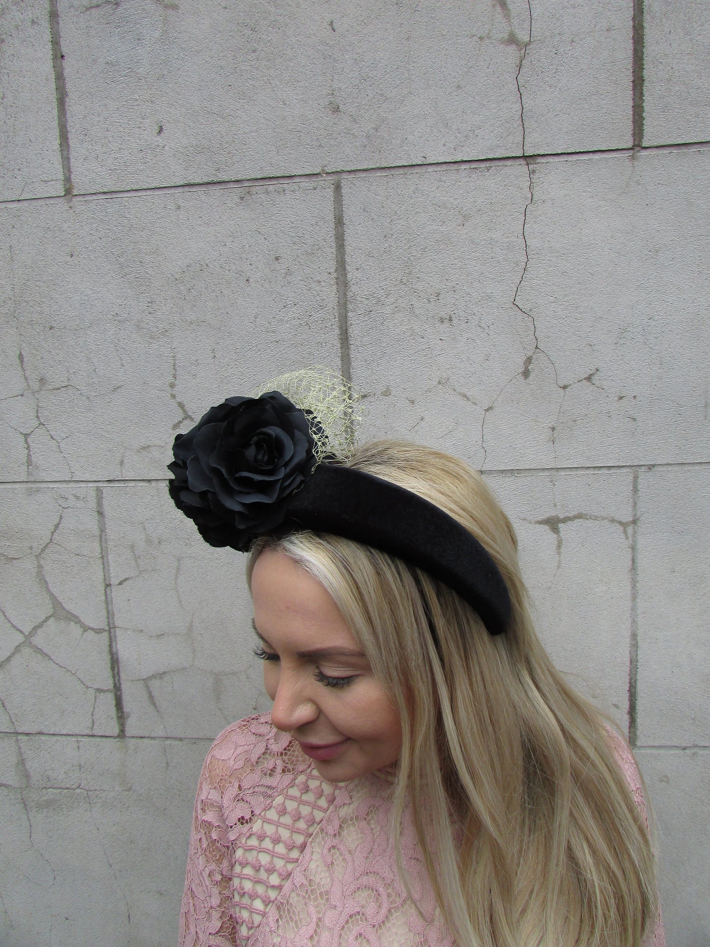 Black & Gold Rose Fascinator