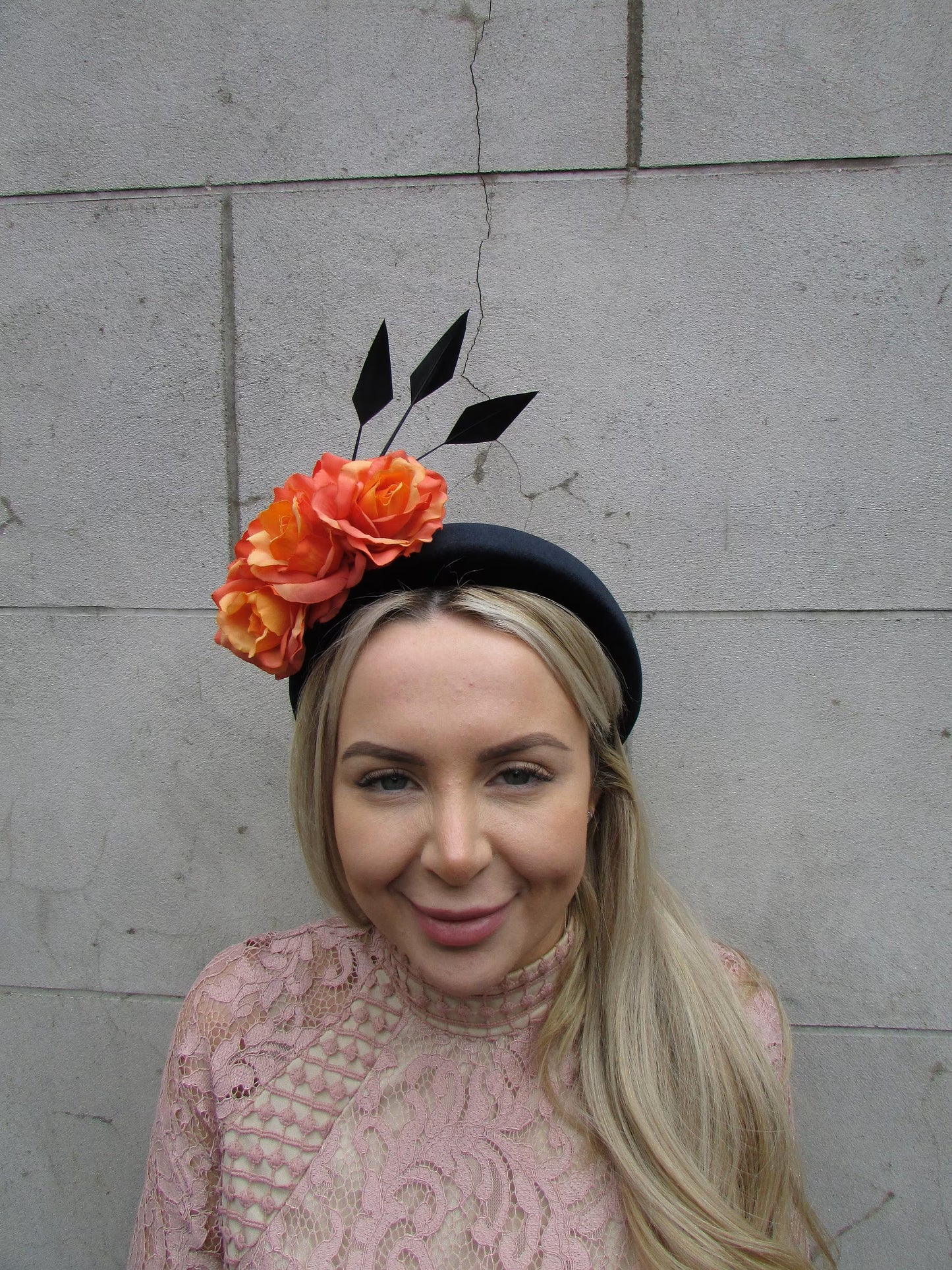 Black & Orange Statement Flower Headpiece