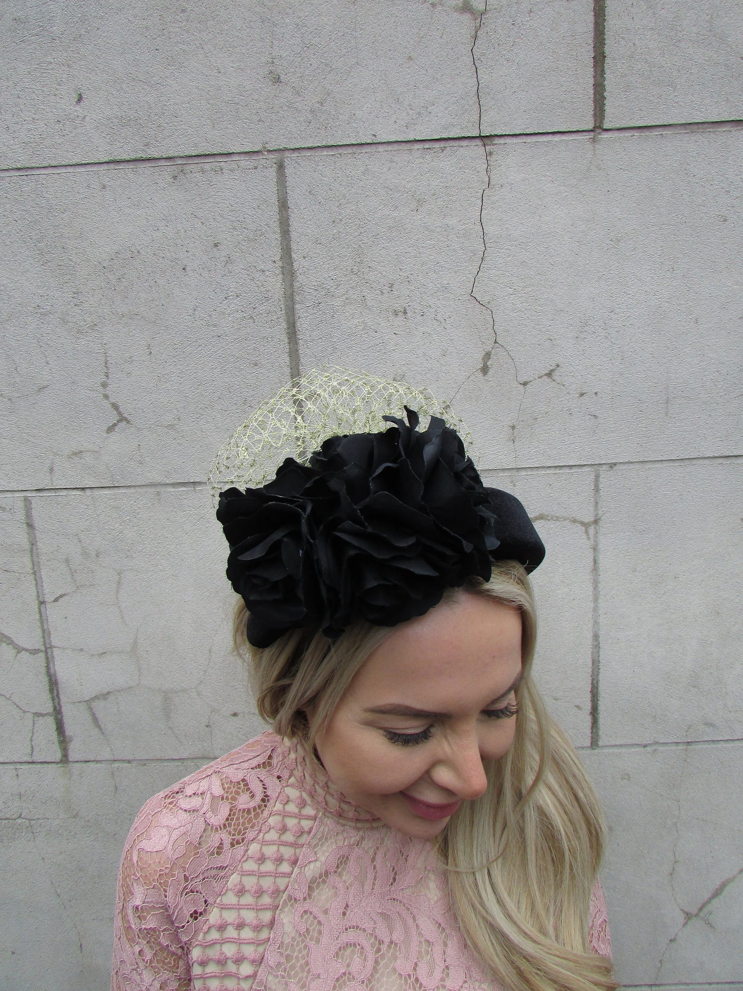 Black & Gold Rose Fascinator