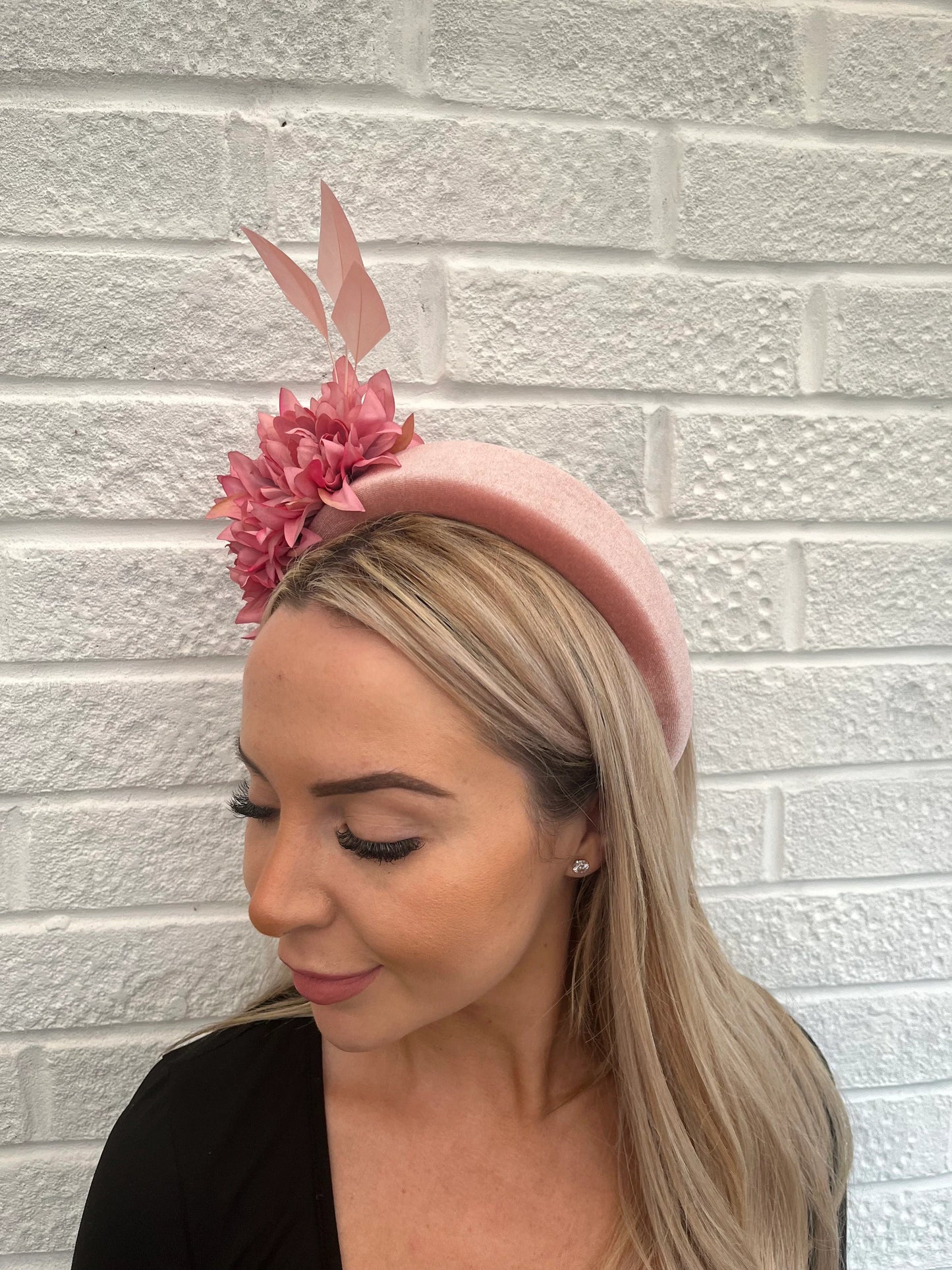 Dusky Pink Flower Fascinator