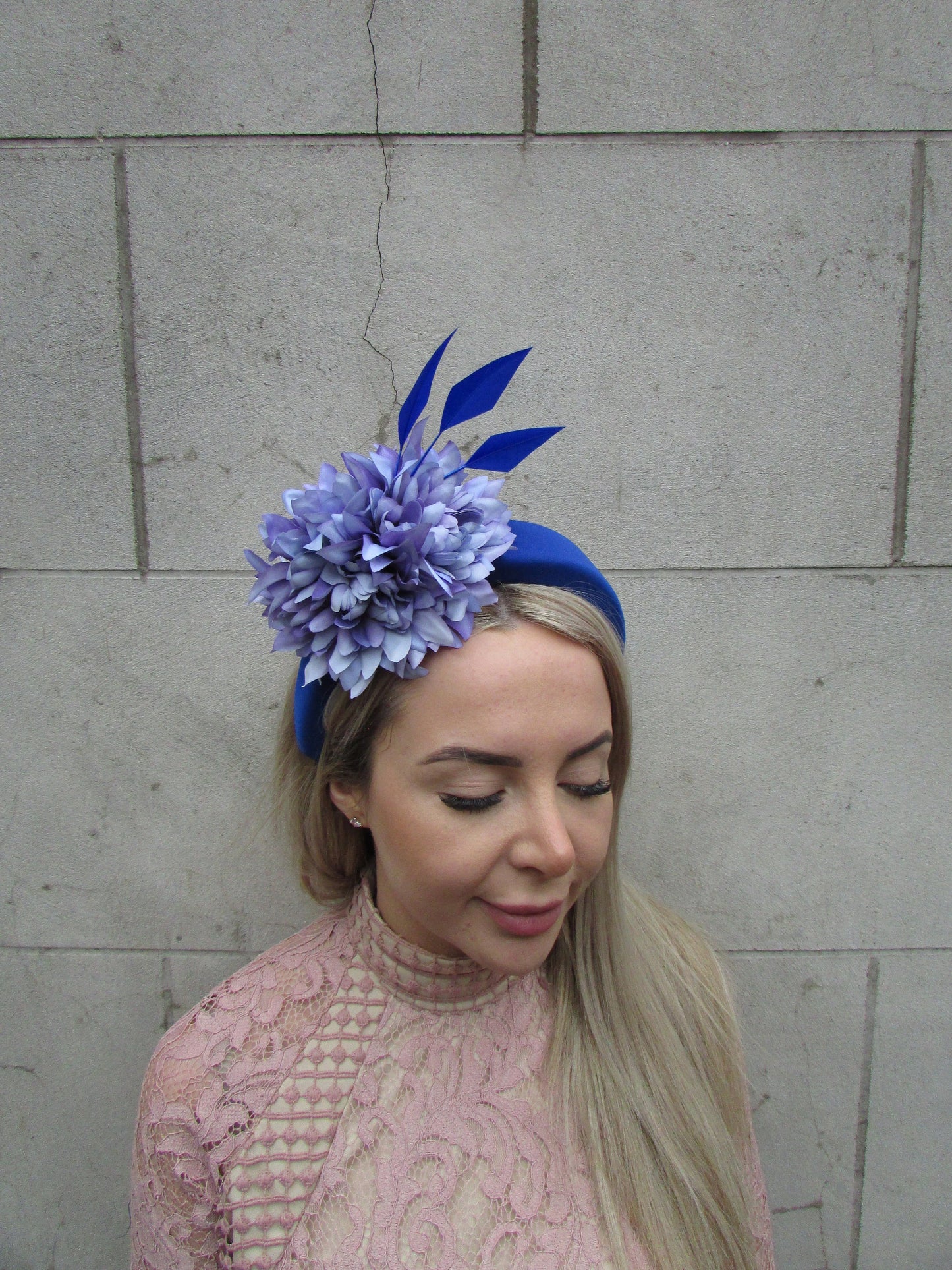 Royal Blue & Periwinkle Flower Fascinator