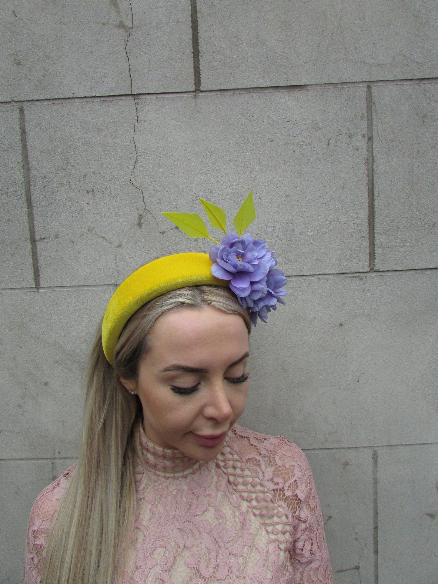 Yellow & Lavender Flower Fascinator