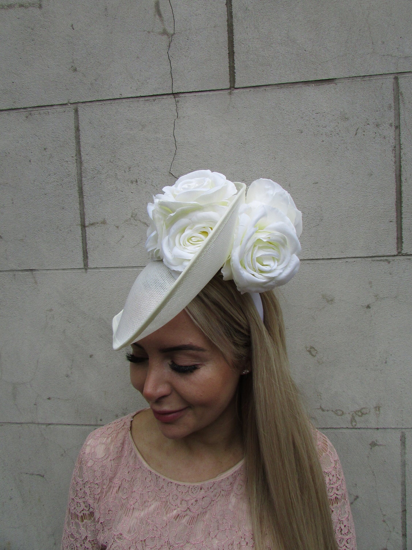 Dramatic Cream Rose Teardrop