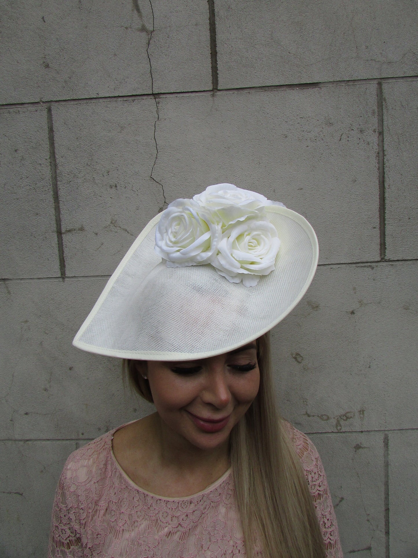 Dramatic Cream Rose Teardrop