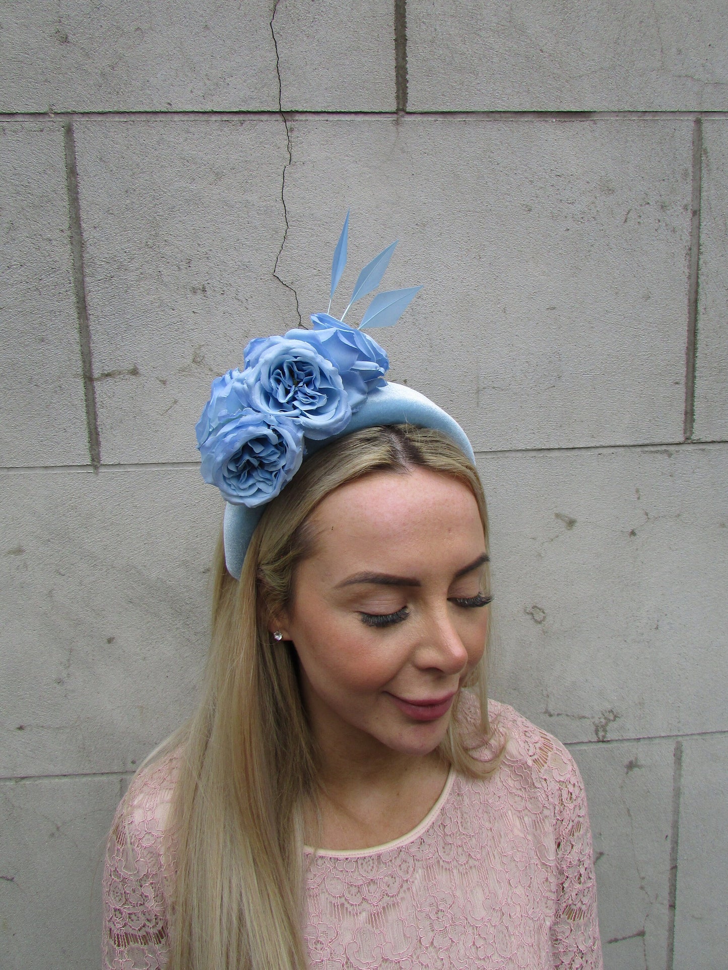 Light Blue Peony Flower Fascinator