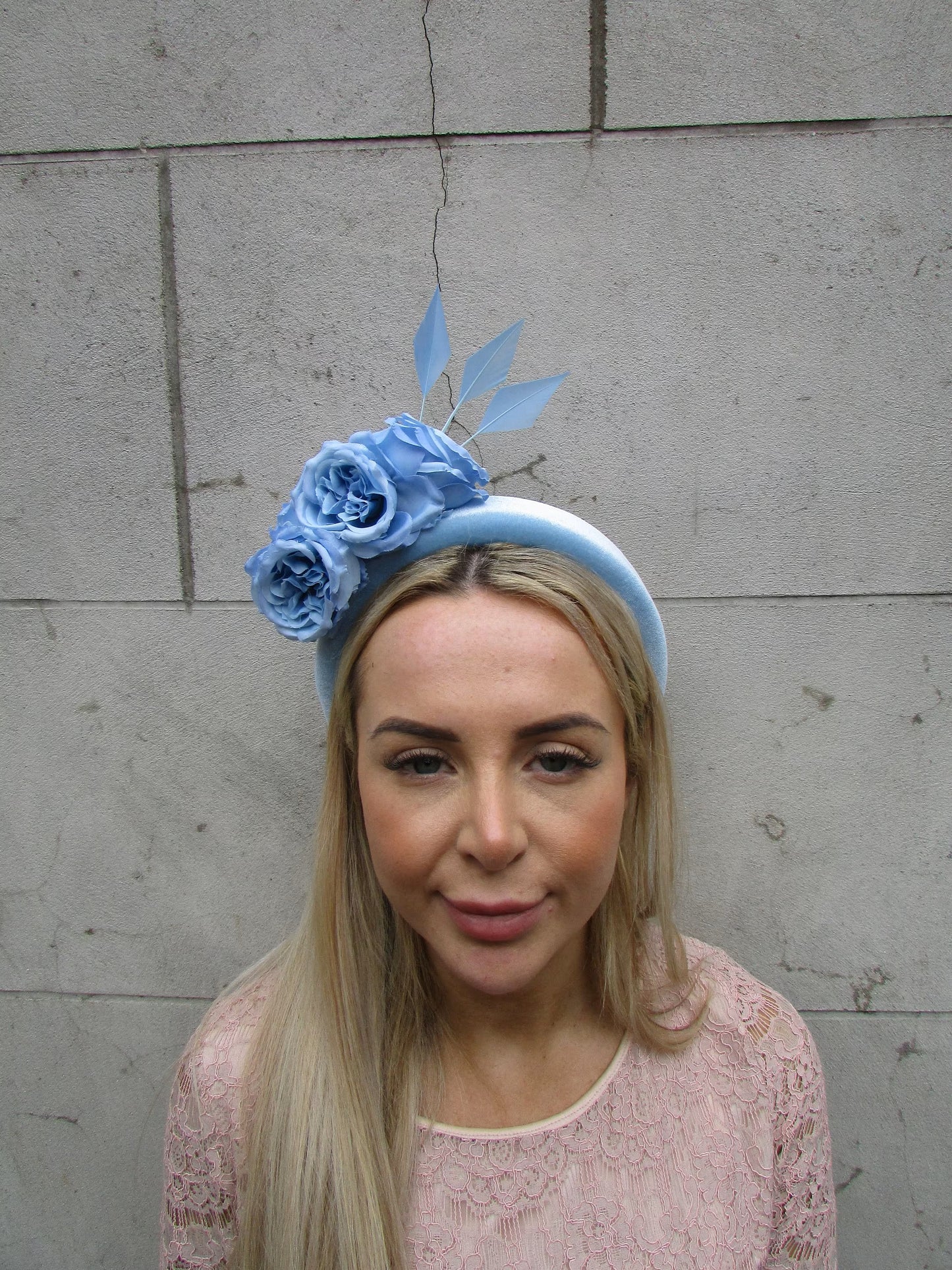 Light Blue Peony Flower Fascinator