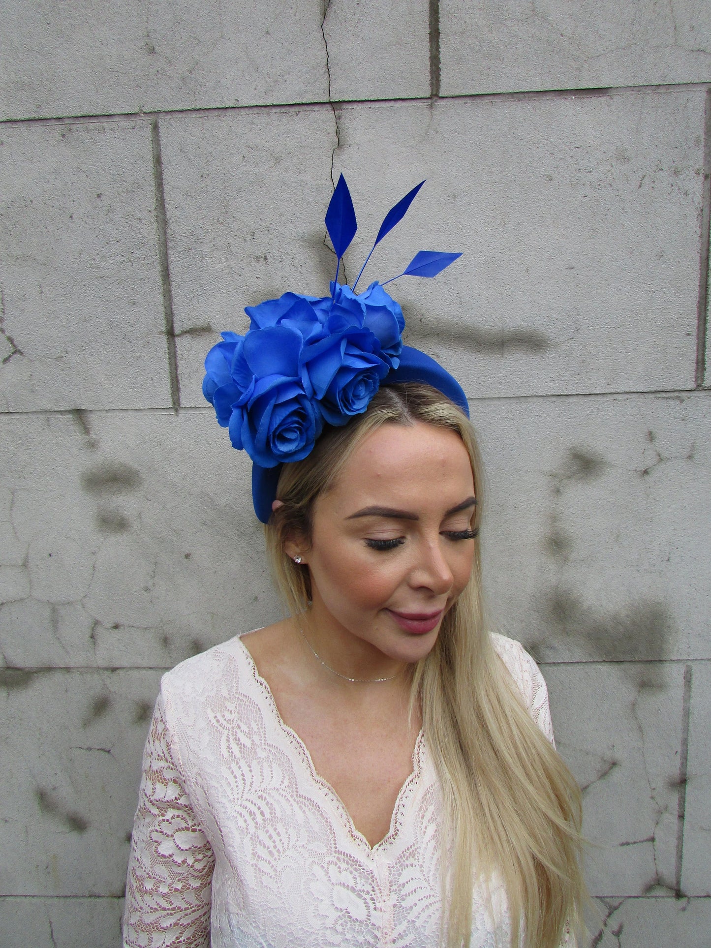 Royal Blue Floral Fascinator