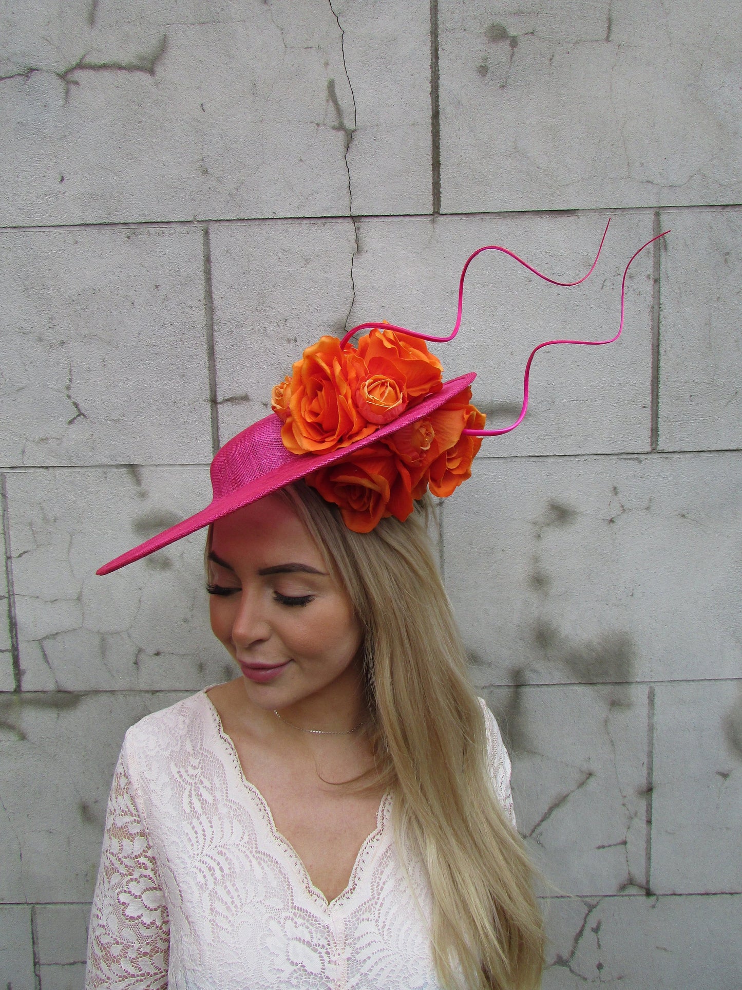 Orange & Pink Large Statement Hat