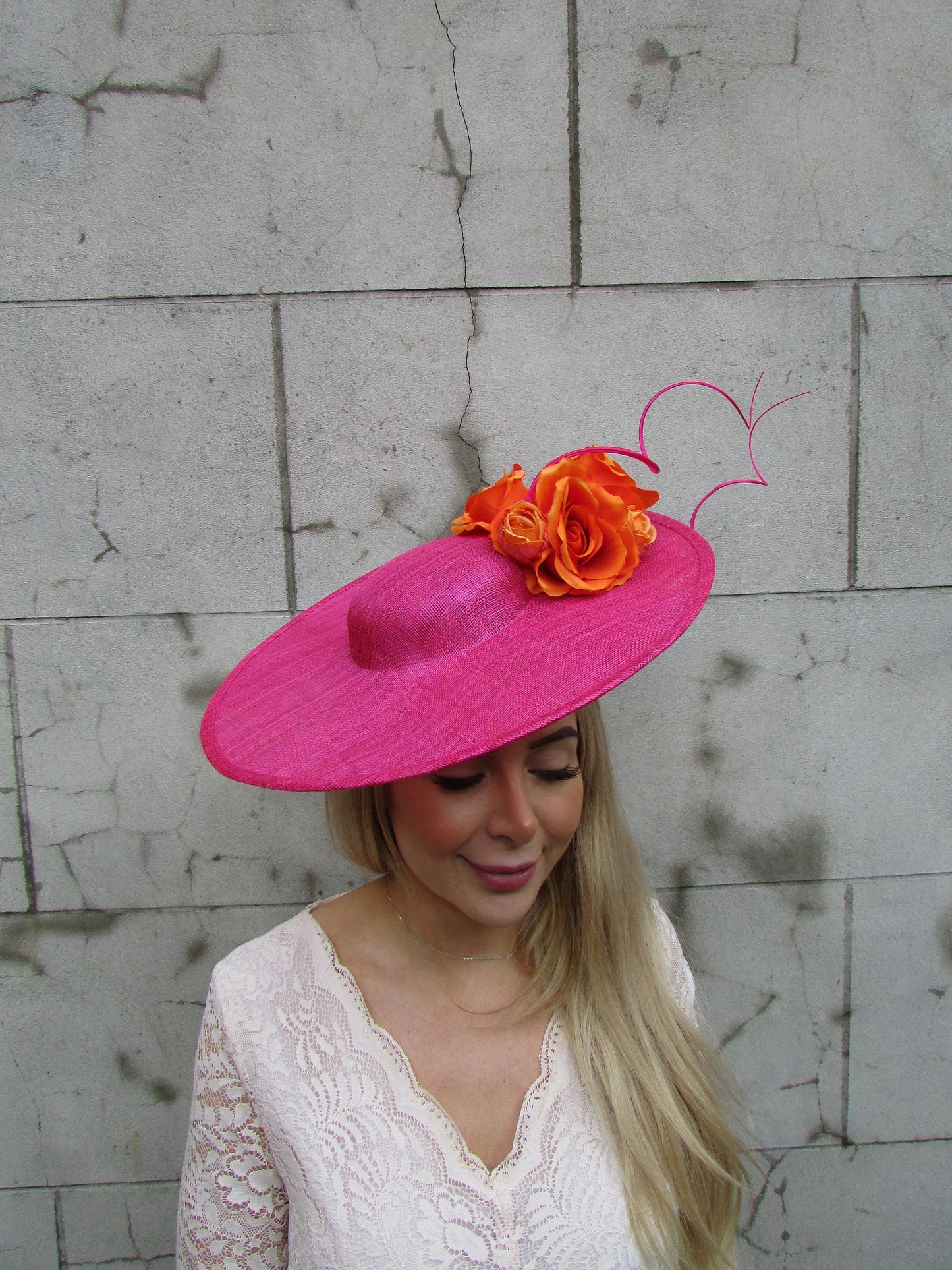 Orange & Pink Large Statement Hat