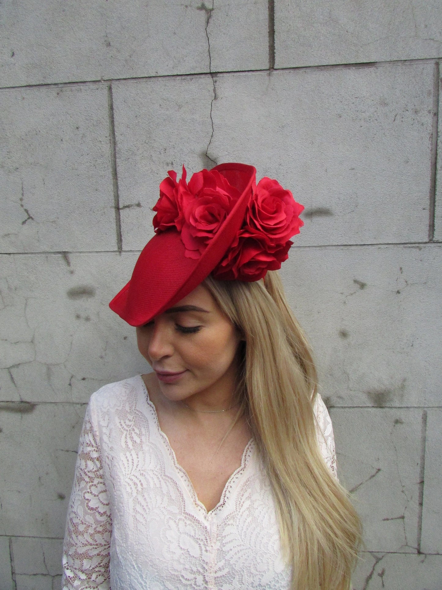 Large Dramatic Red Rose Flower Teardrop