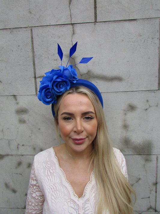 Royal Blue Floral Fascinator