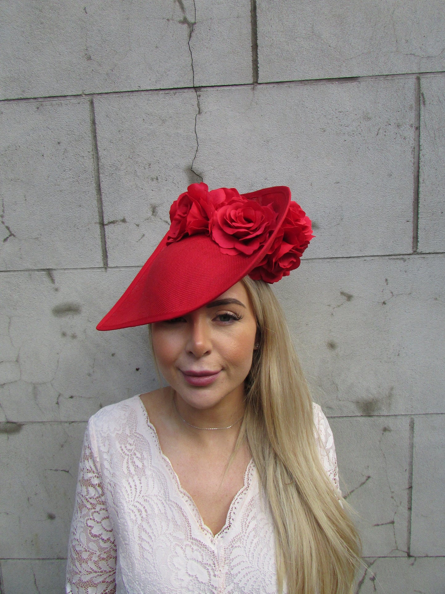 Large Dramatic Red Rose Flower Teardrop