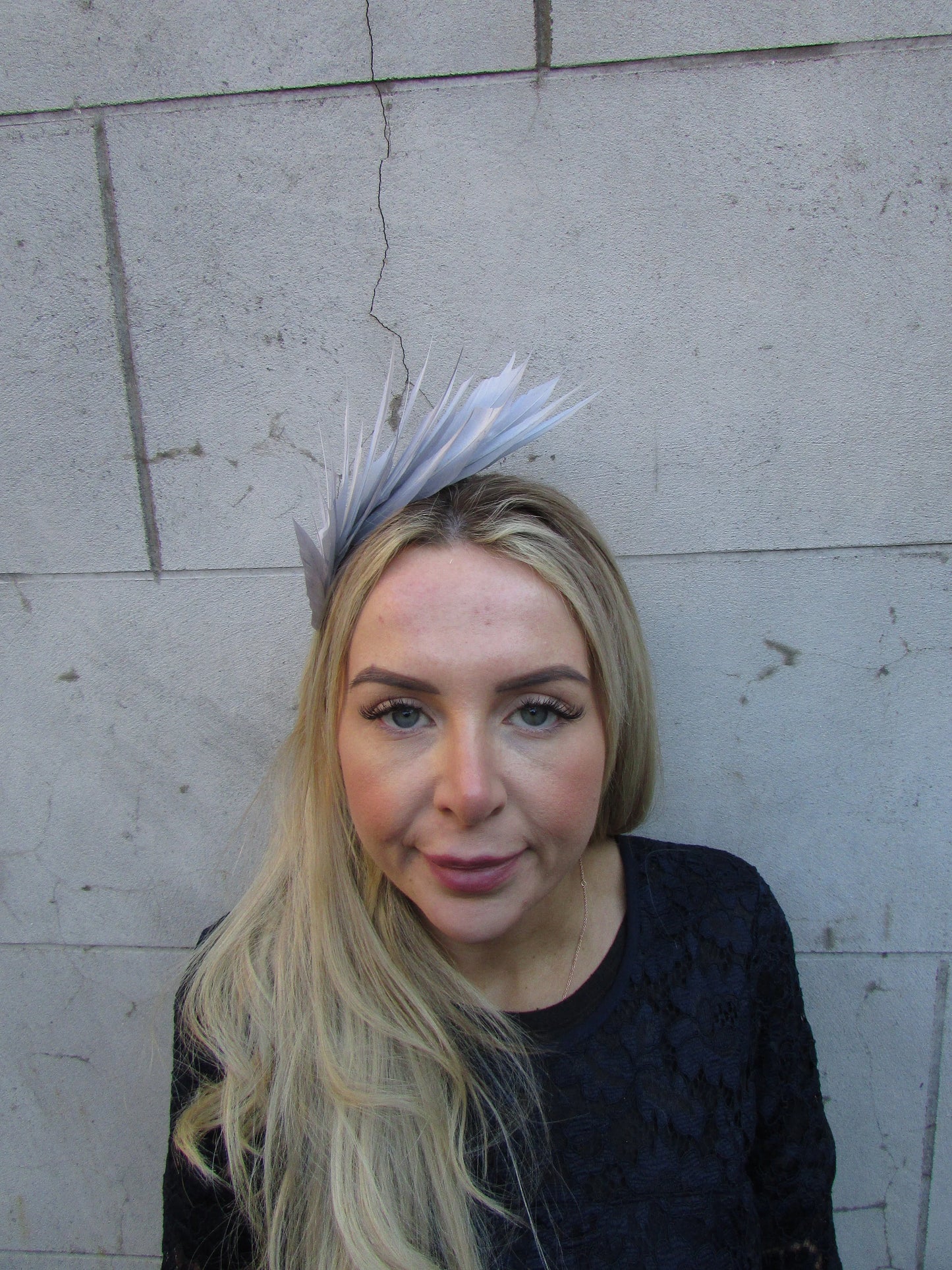 Light Grey Feather Fascinator u12511