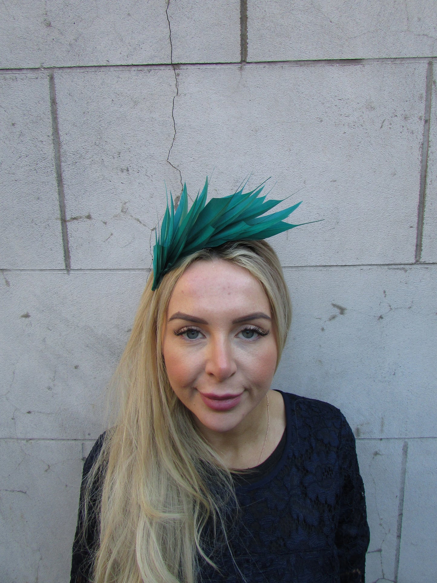 Jade Green Feather Fascinator