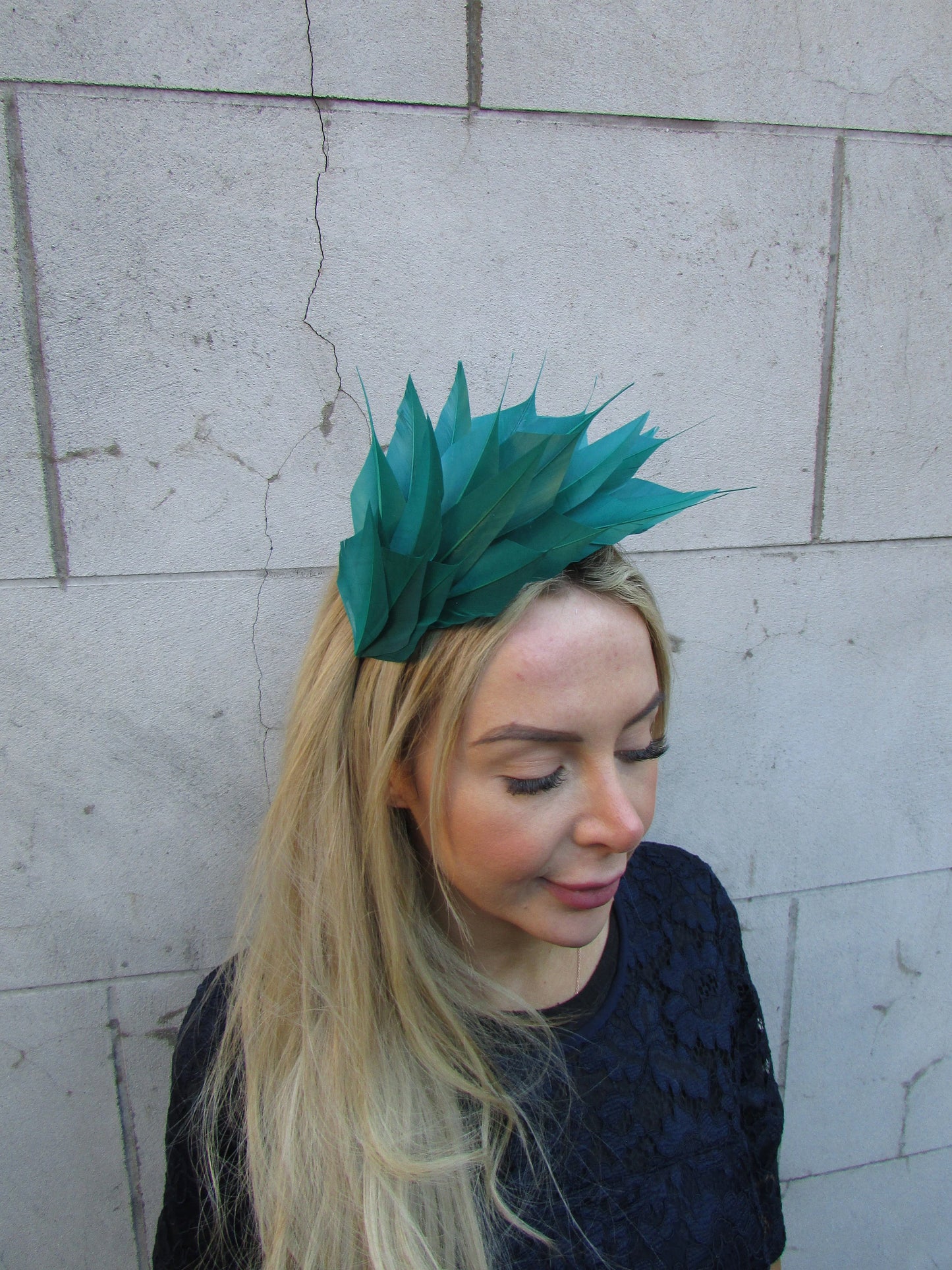 Jade Green Feather Fascinator