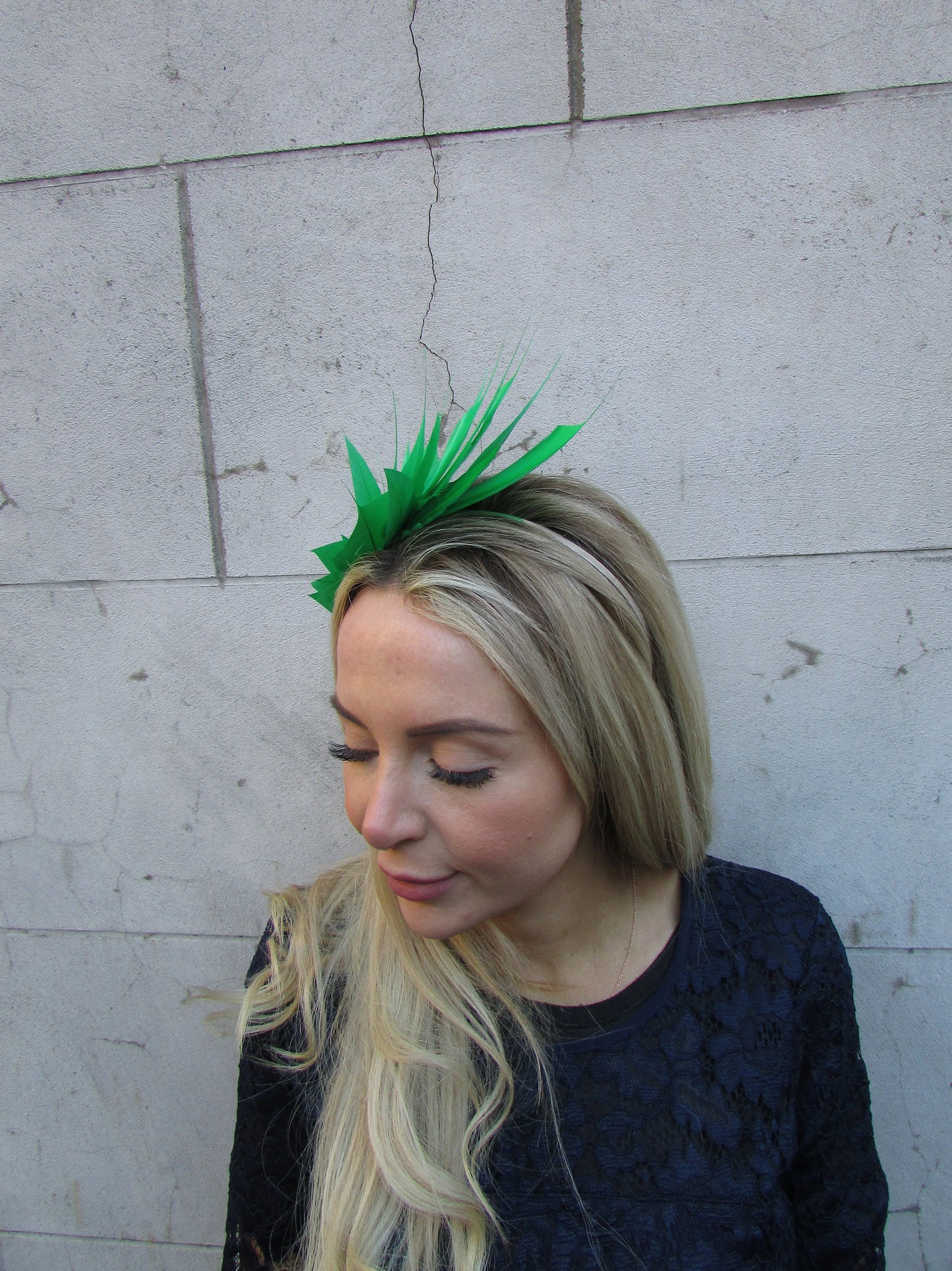 Emerald Green Feather Fascinator