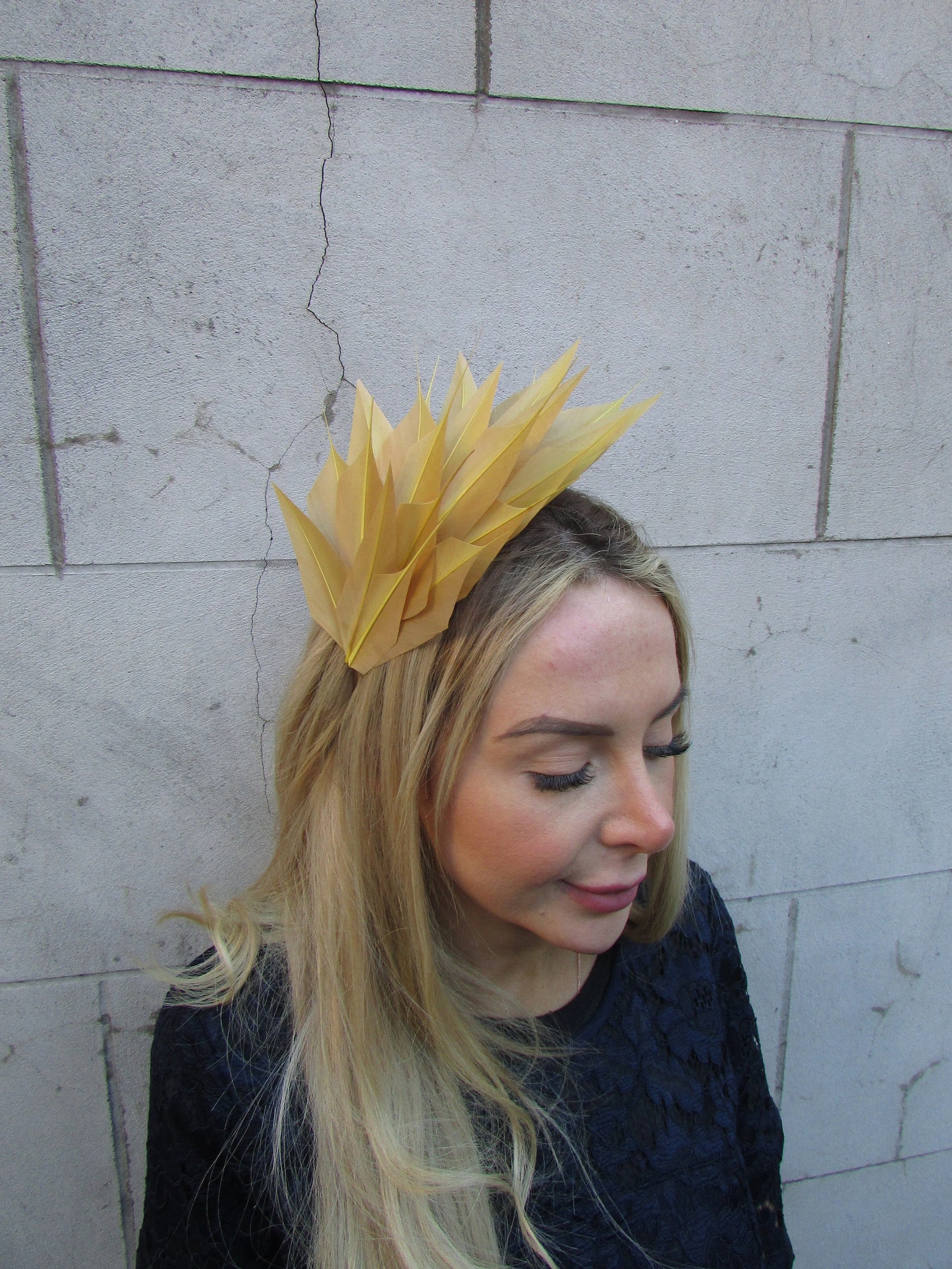 Gold Feather Fascinator