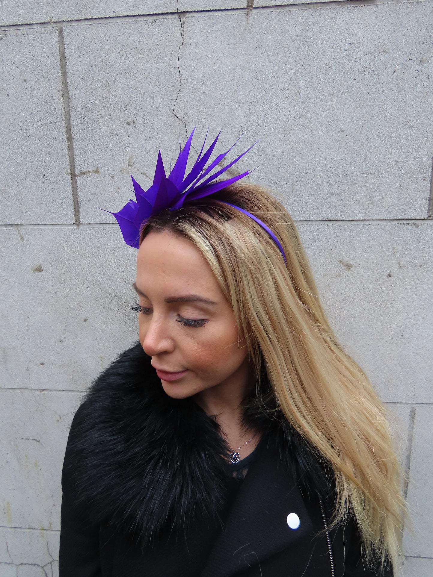 Purple Feather Fascinator
