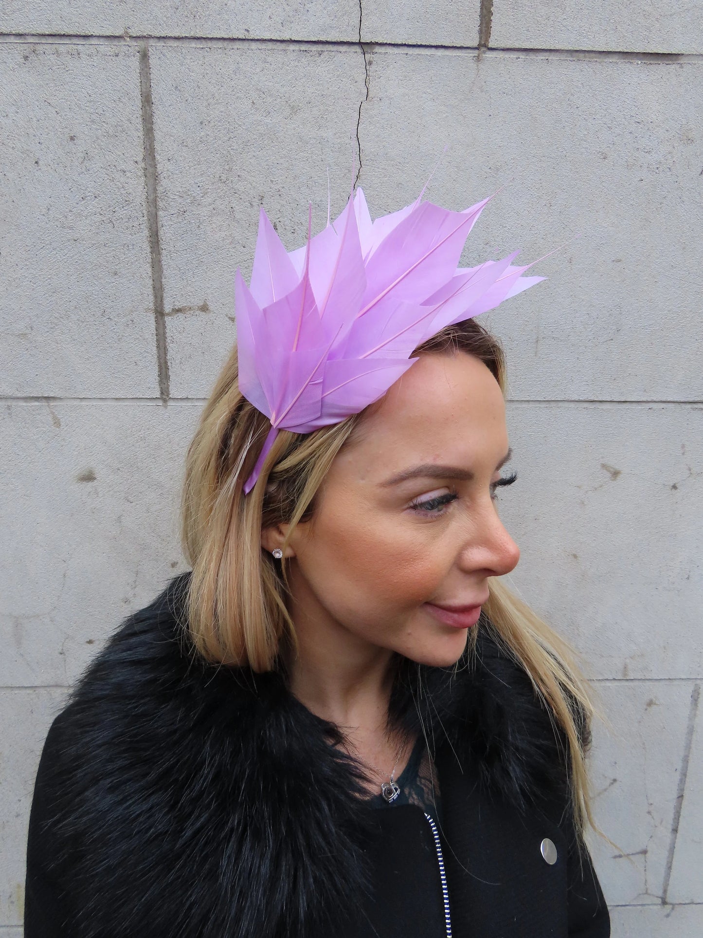 Lilac Feather Fascinator