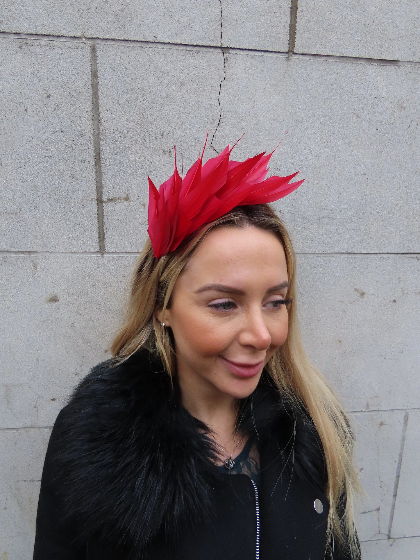 Claret Burgundy Red Feather Fascinator
