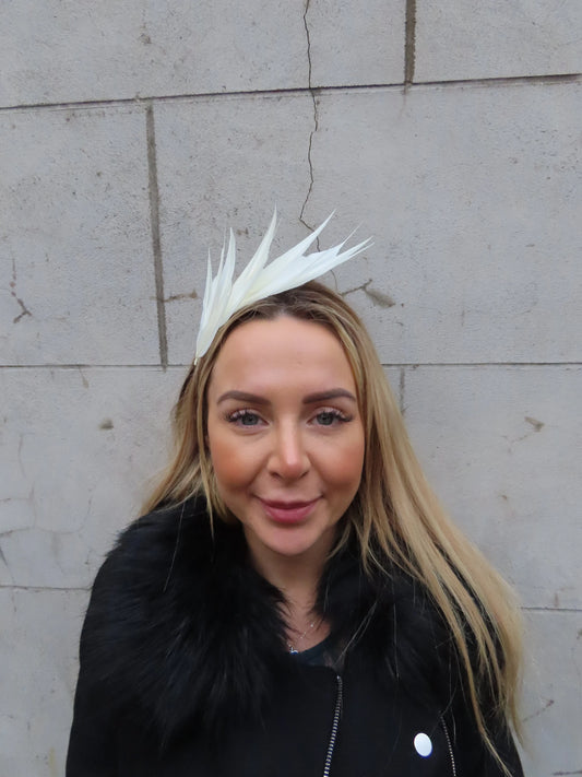 Ivory Light Cream Feather Headpiece