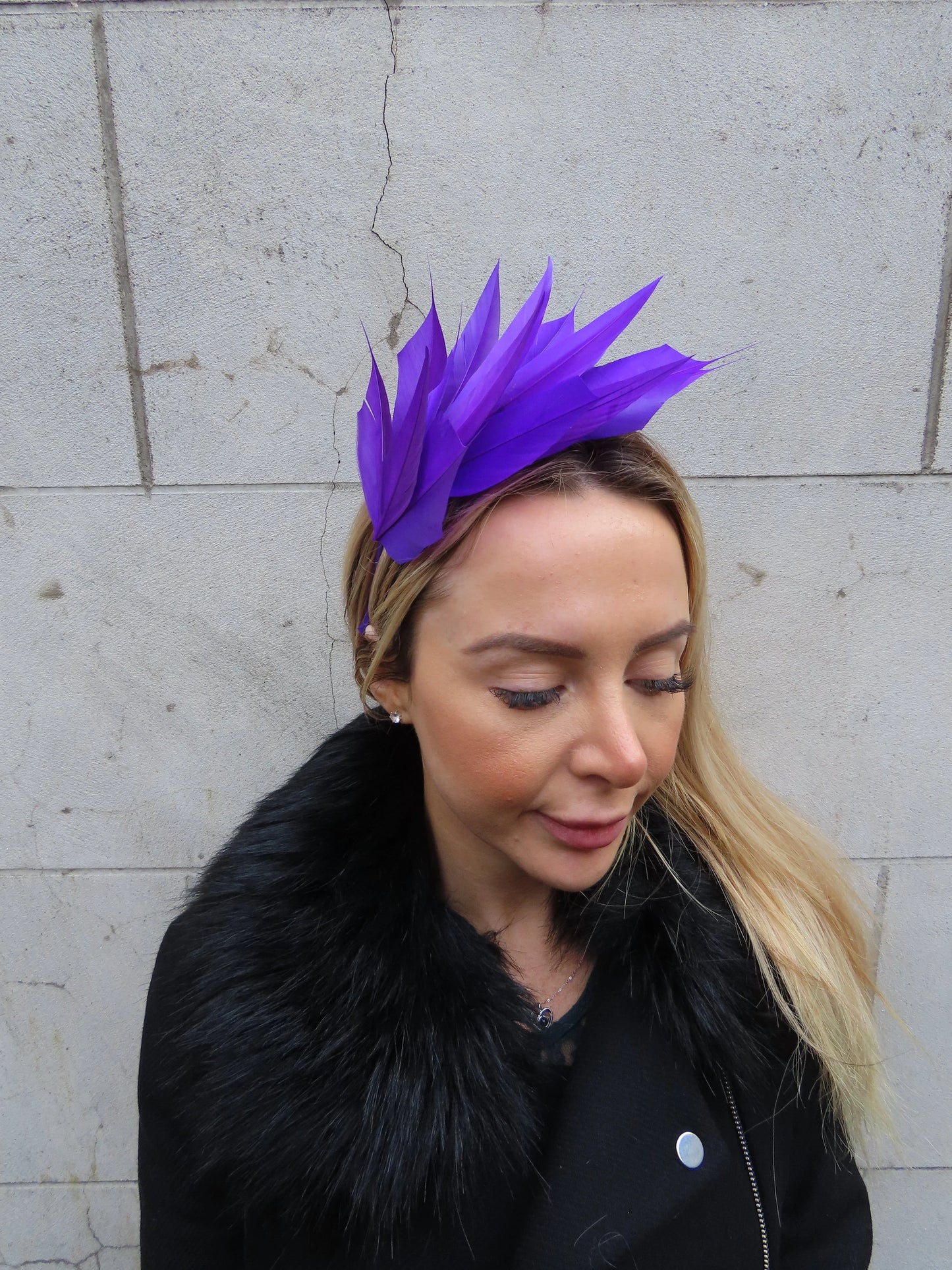 Purple Feather Fascinator