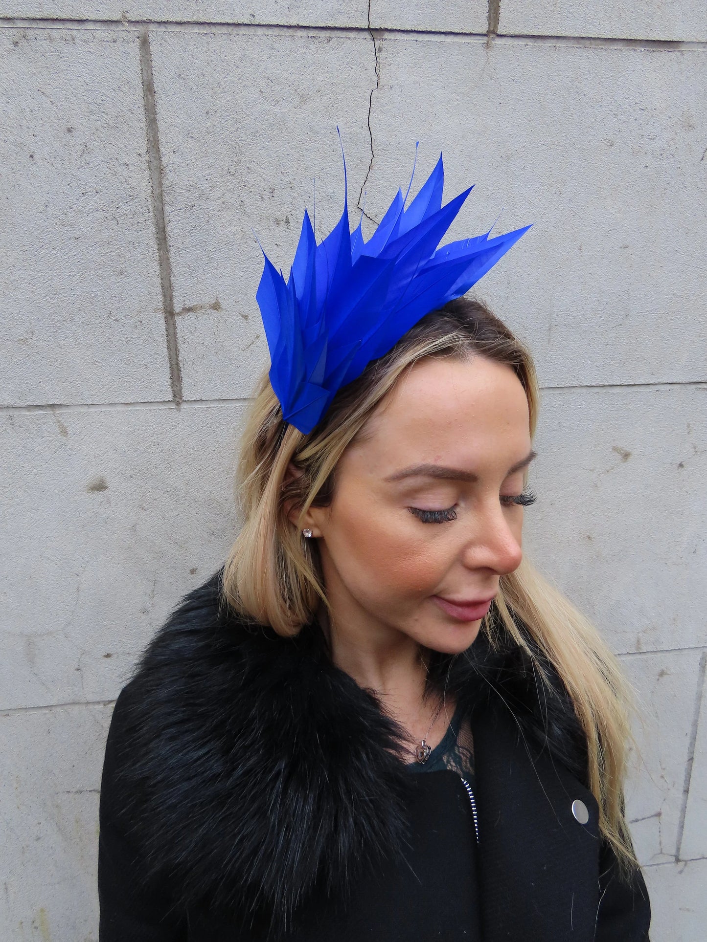 Royal Blue Feather Fascinator u11401