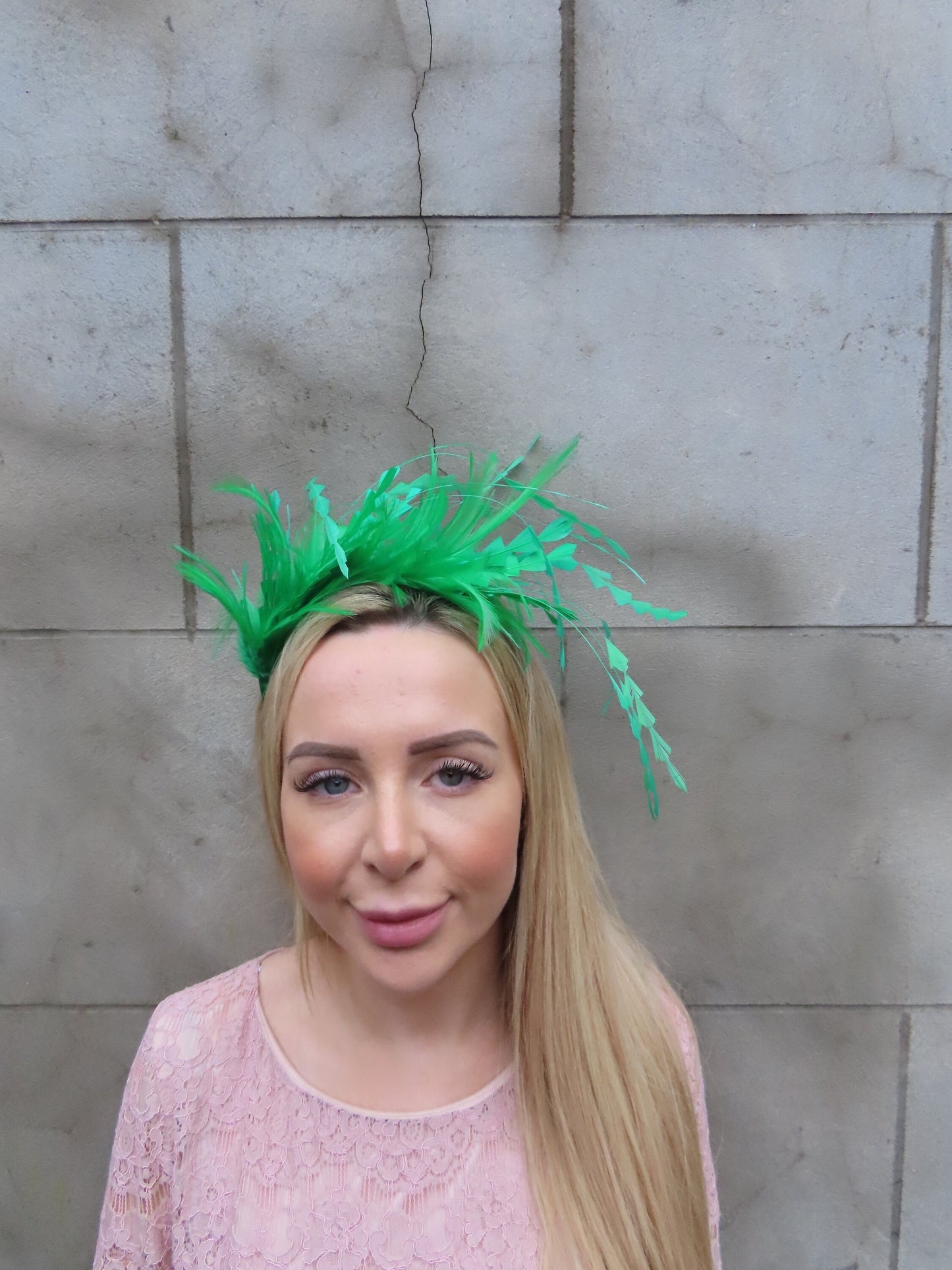 Bright Emerald Green Feather Fascinator Headband