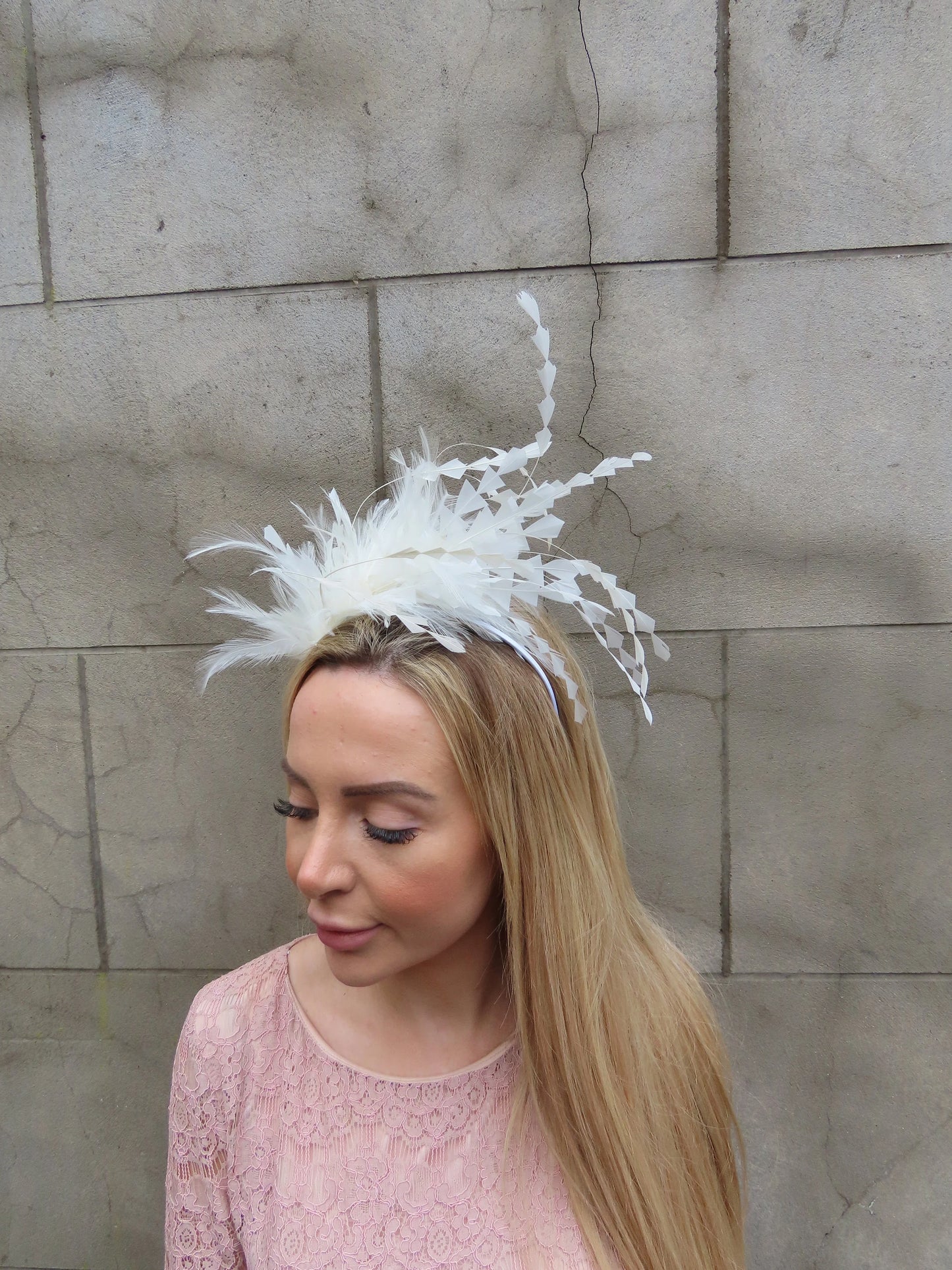 Large White Feather Headpiece ps-2