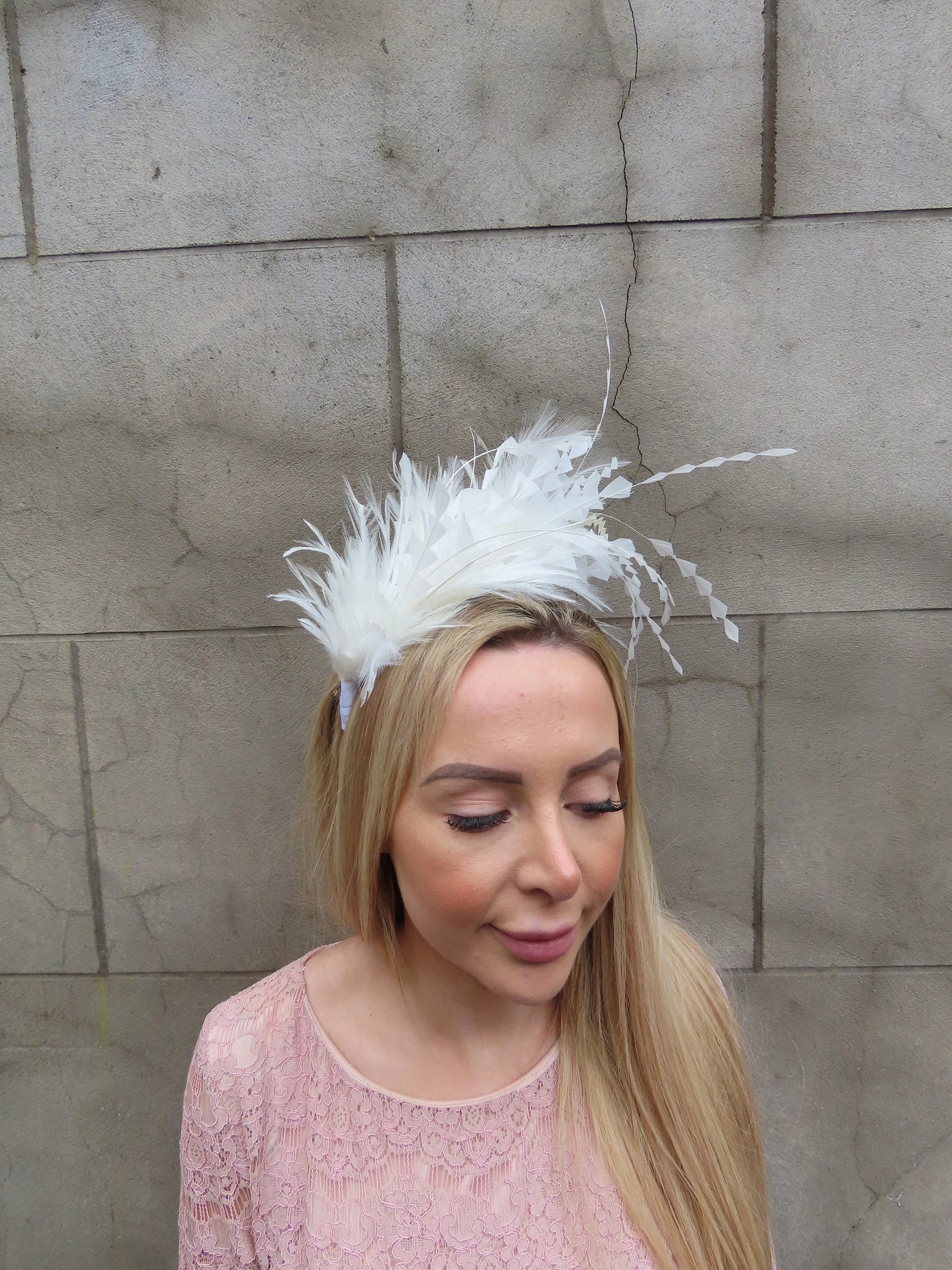 Large White Feather Headpiece ps-2