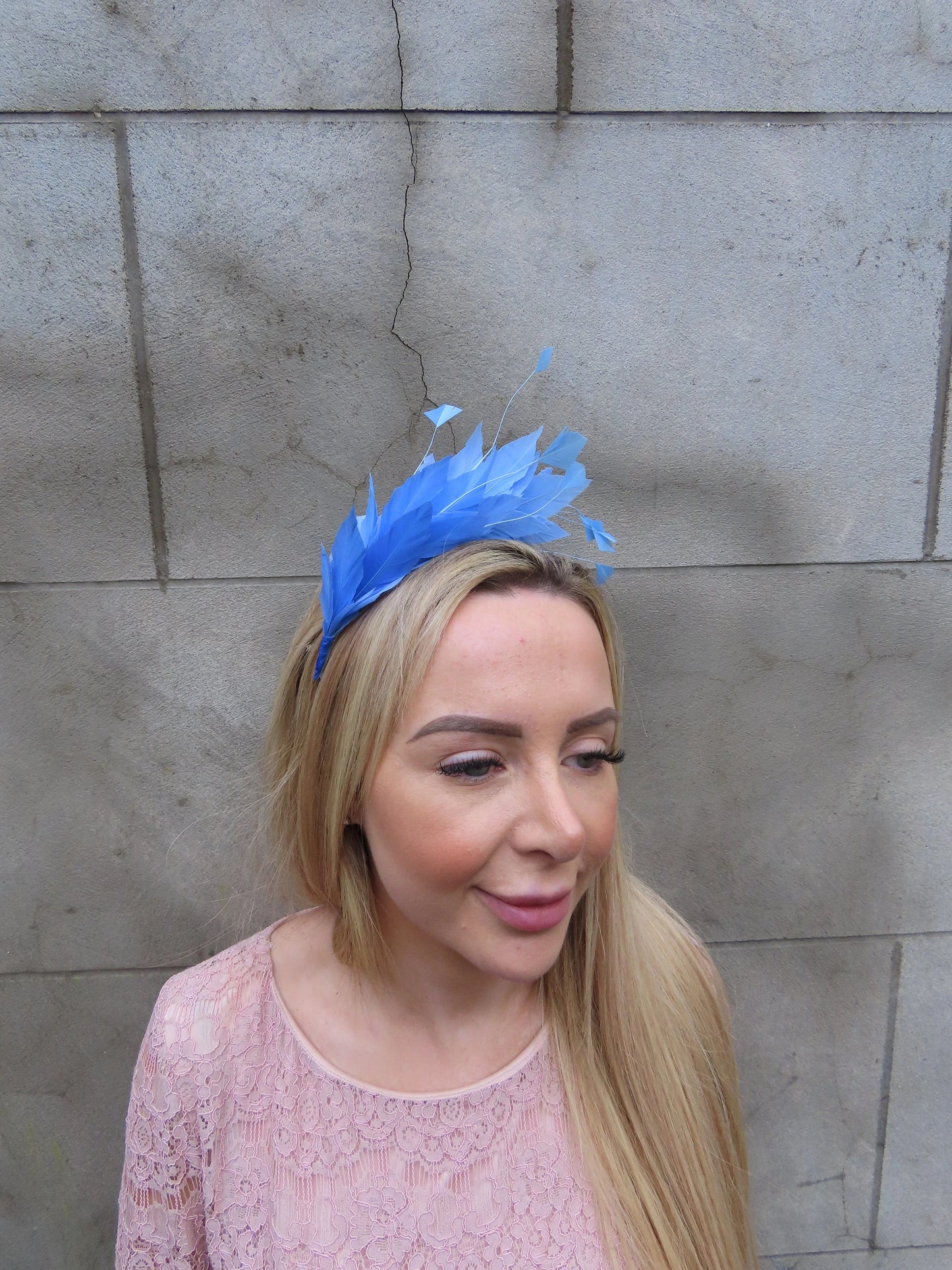 Light Cornflower Blue Feather Fascinator