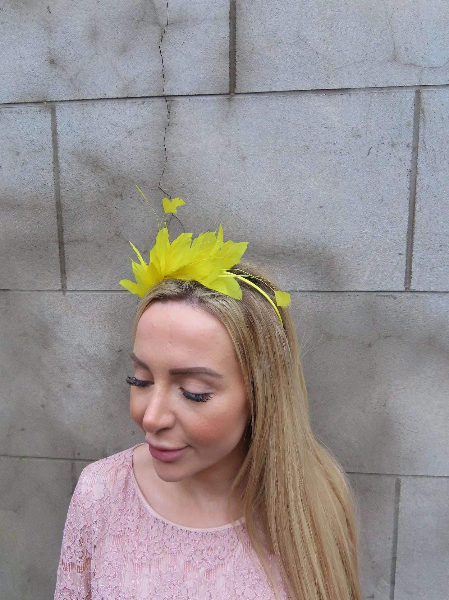 Yellow Feather Fascinator u11002