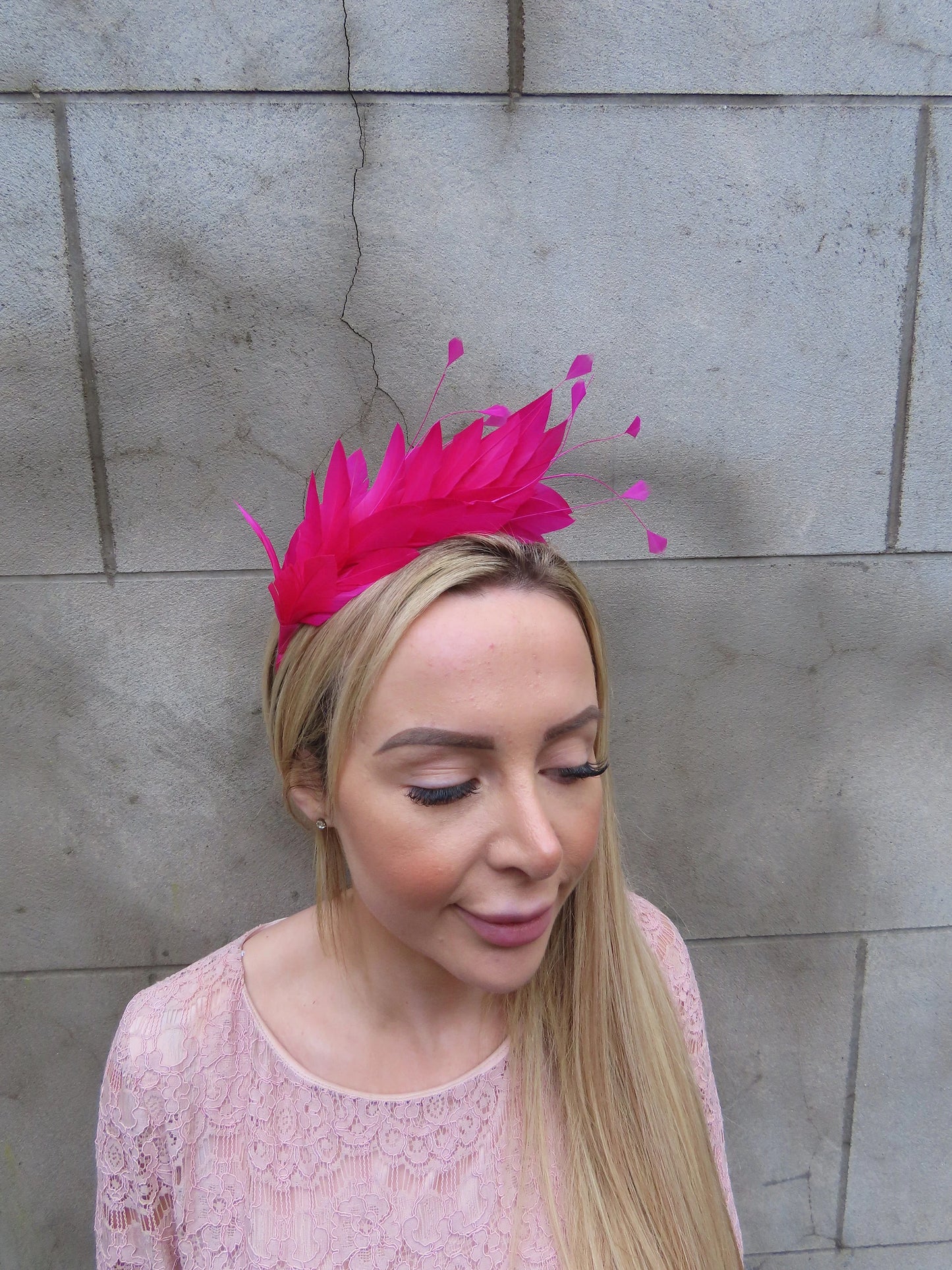 Hot Pink Feather Headpiece