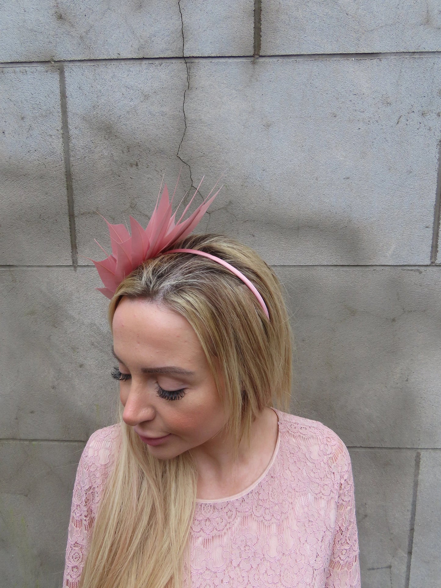 Dusky Pink Feather Headpiece