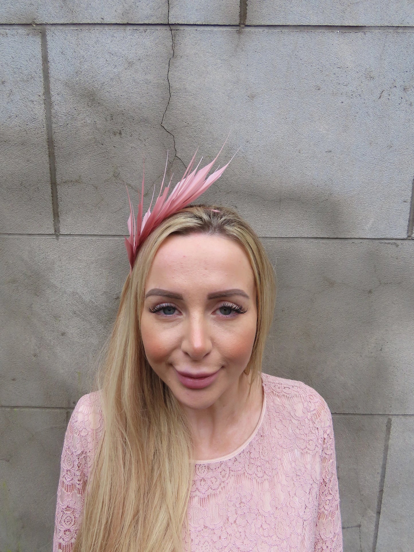 Dusky Pink Feather Headpiece