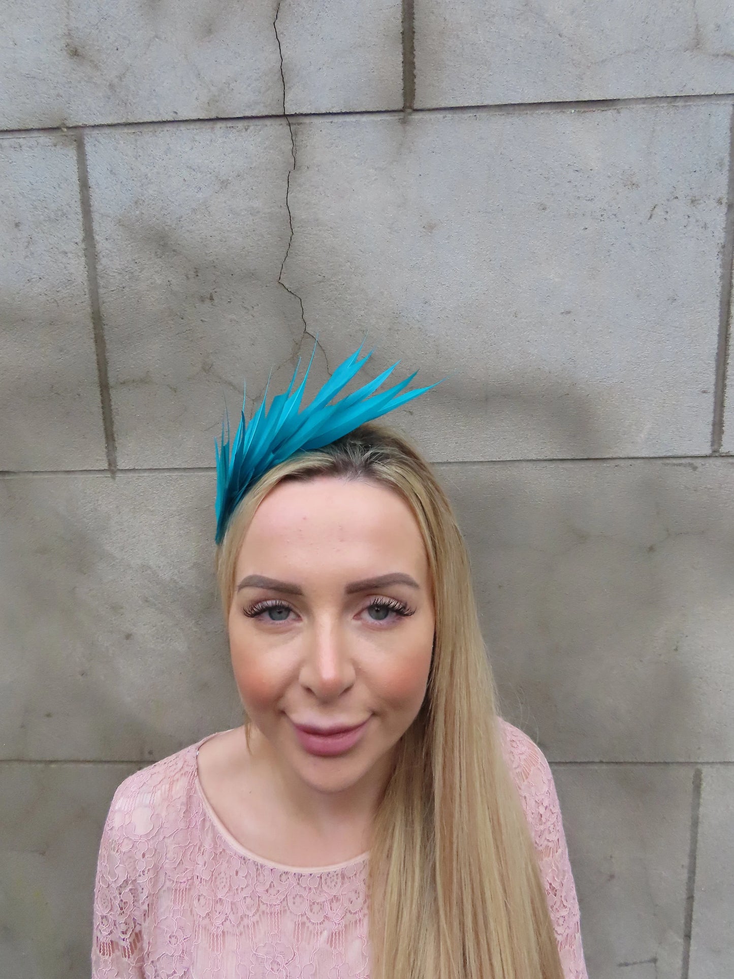 Teal Blue Feather Fascinator u11002