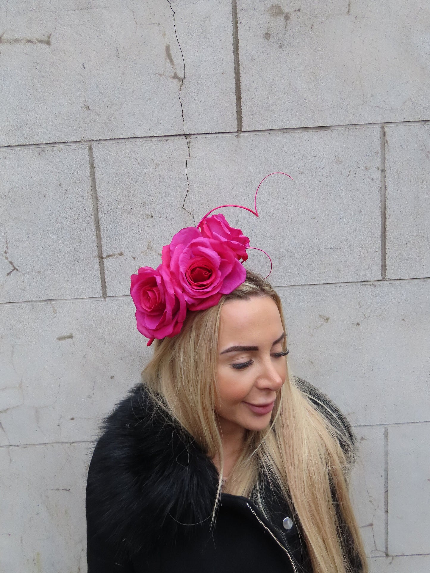 Magenta Flower Headpiece