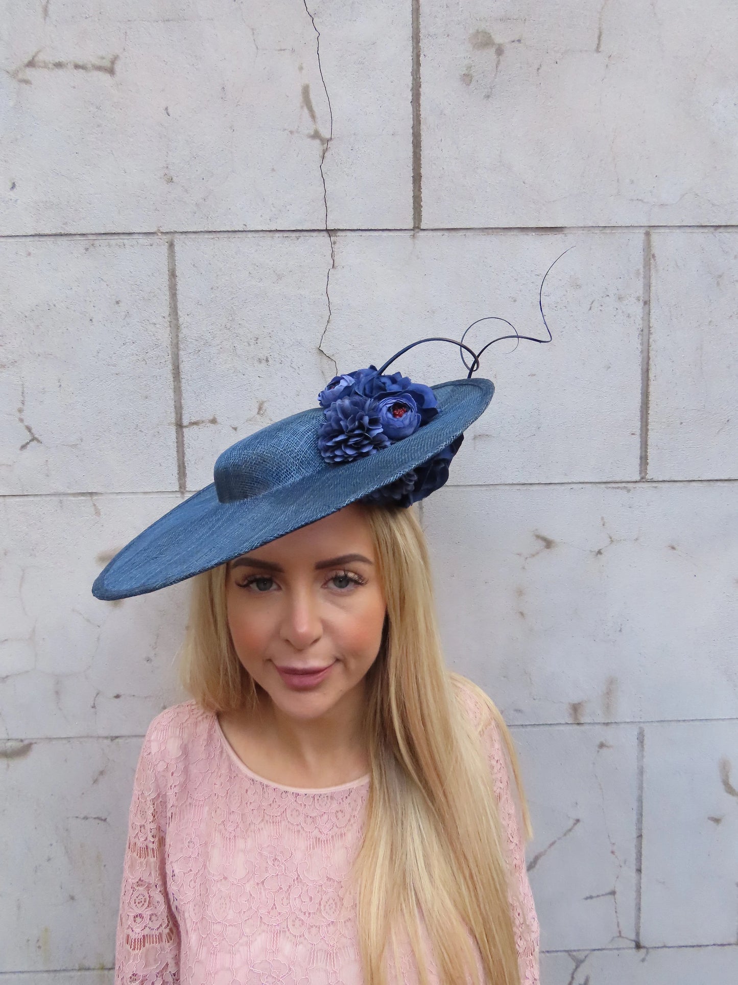 Navy Blue Boater Hat