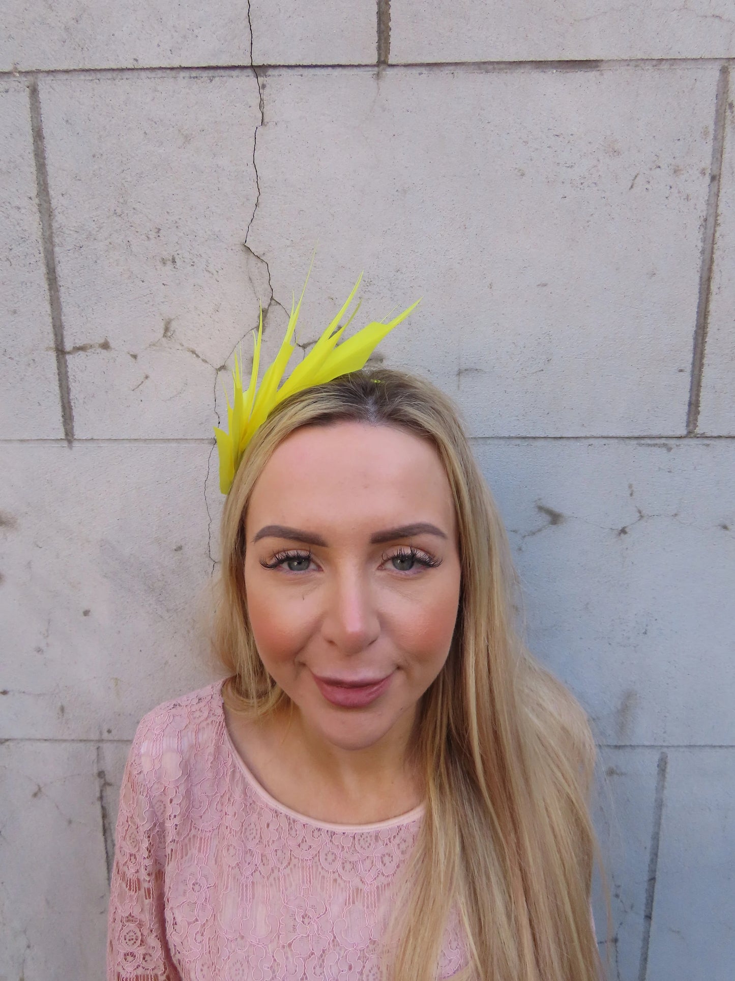 Yellow Feather Fascinator Headband
