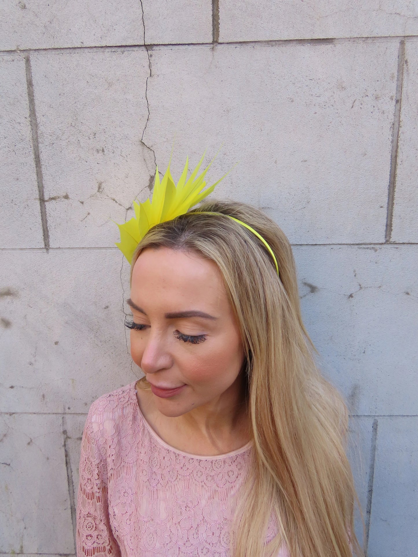 Yellow Feather Fascinator Headband