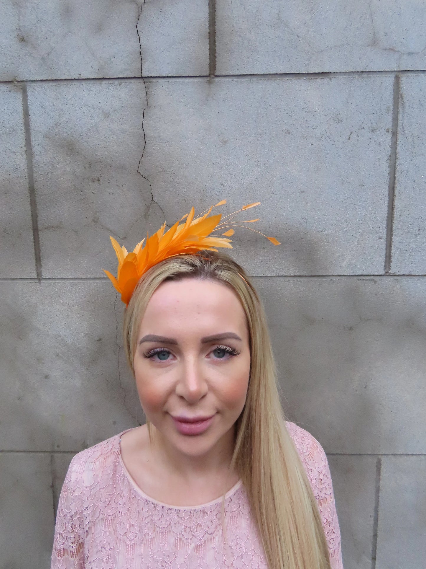 Light Orange Feather Fascinator ps-7