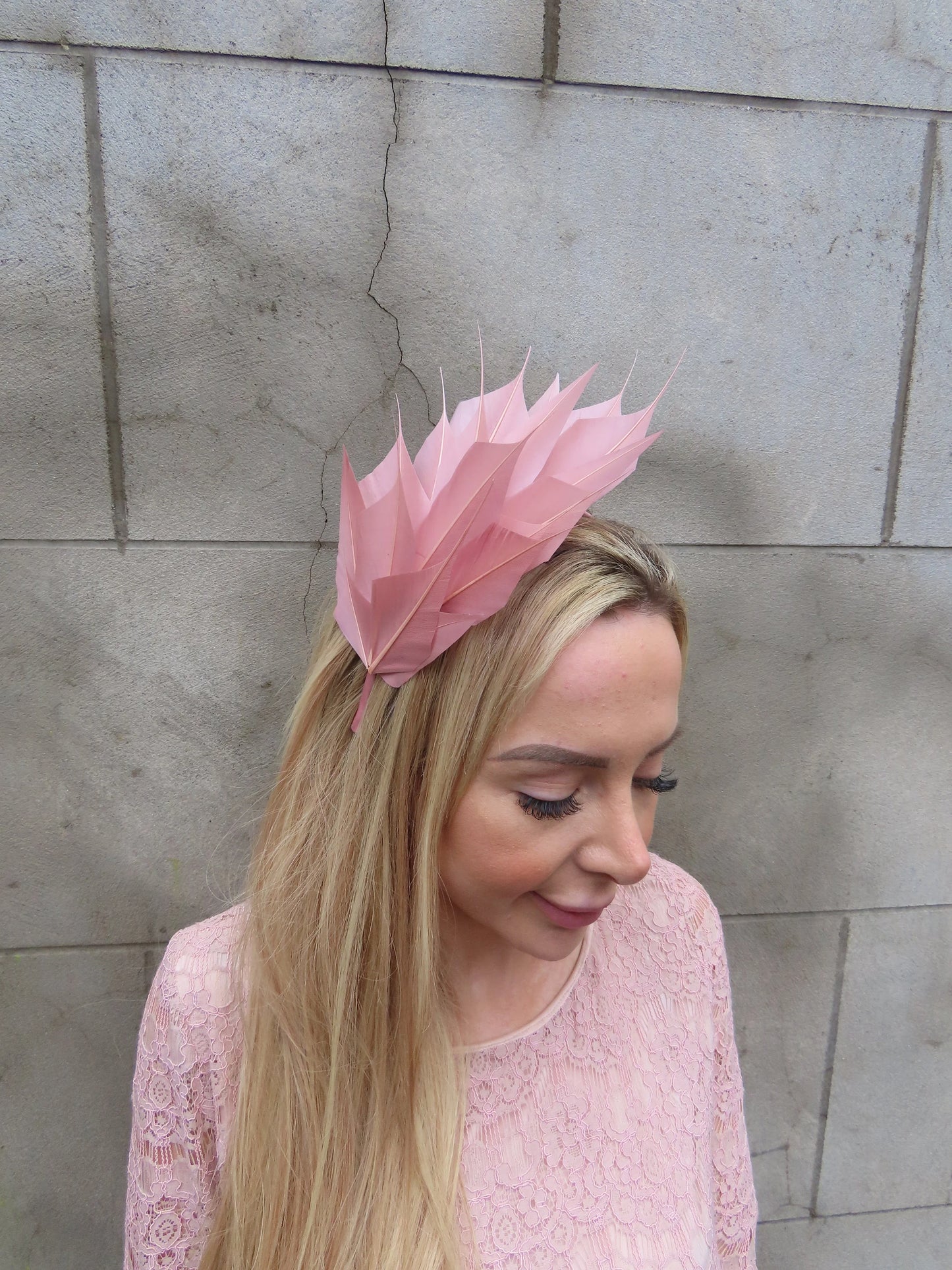 Dusky Pink Feather Headpiece