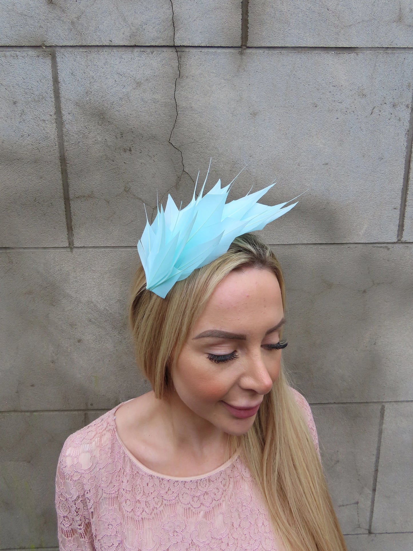 Light Duck Egg Blue Feather Fascinator u11002