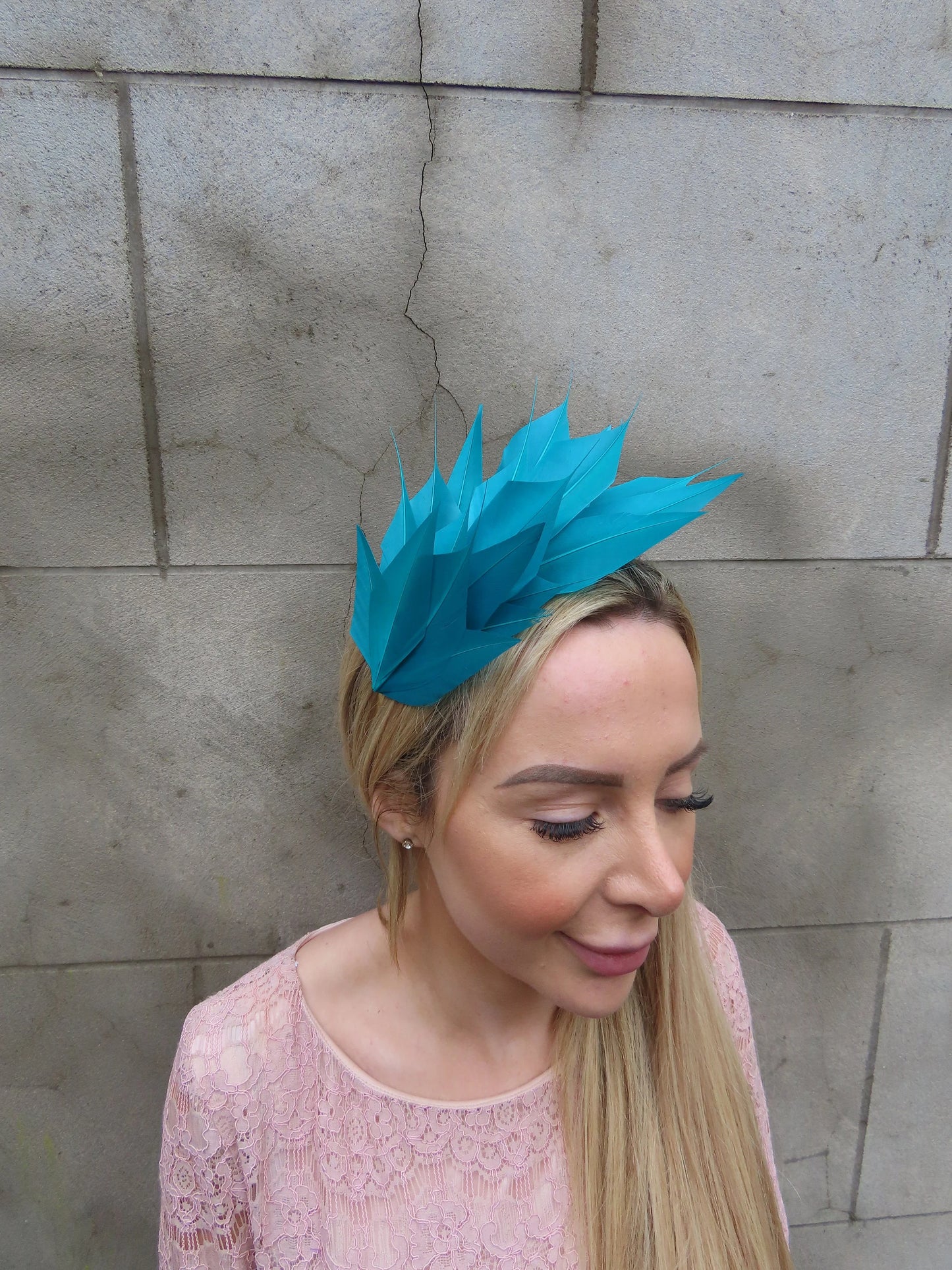 Teal Blue Feather Fascinator u11002