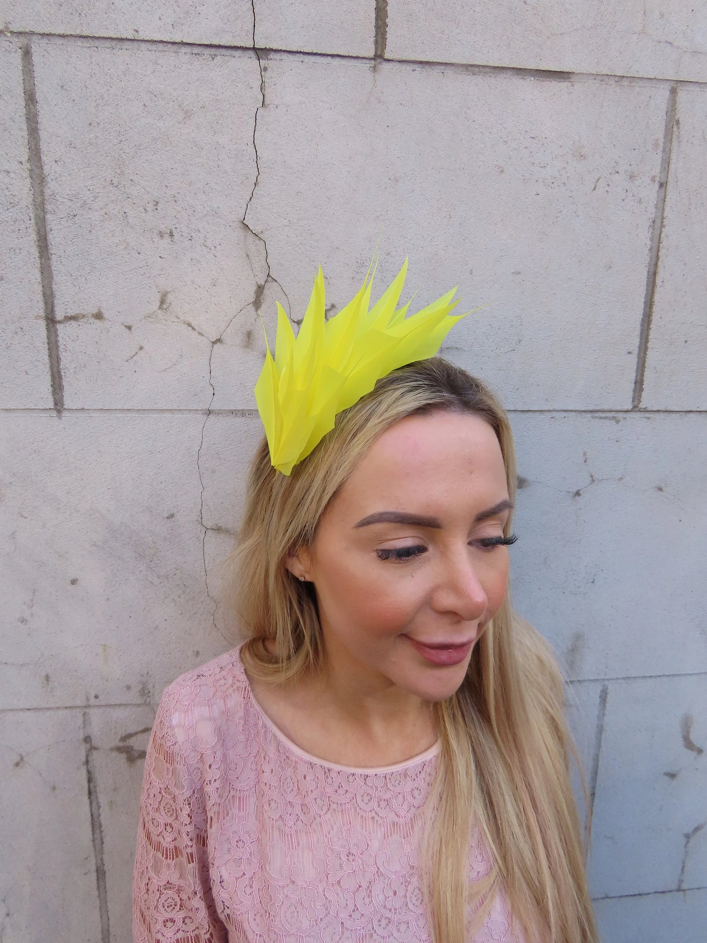 Yellow Feather Fascinator Headband