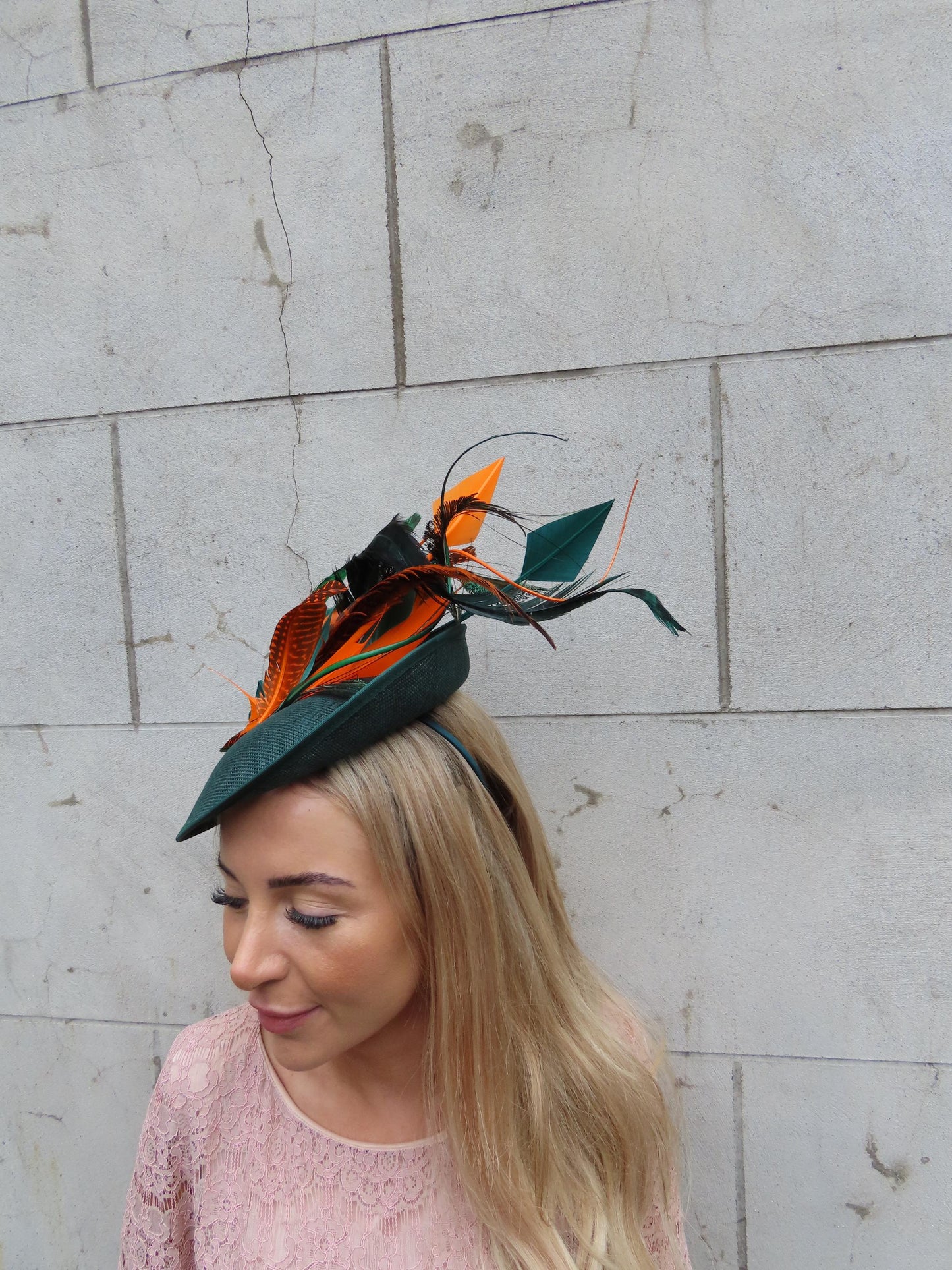 Bottle Green & Orange Pheasant Hatinator