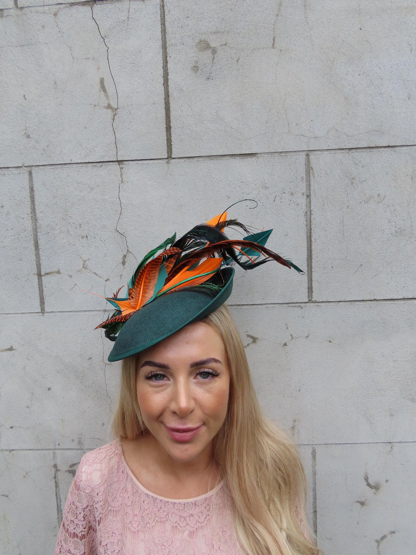 Bottle Green & Orange Pheasant Hatinator