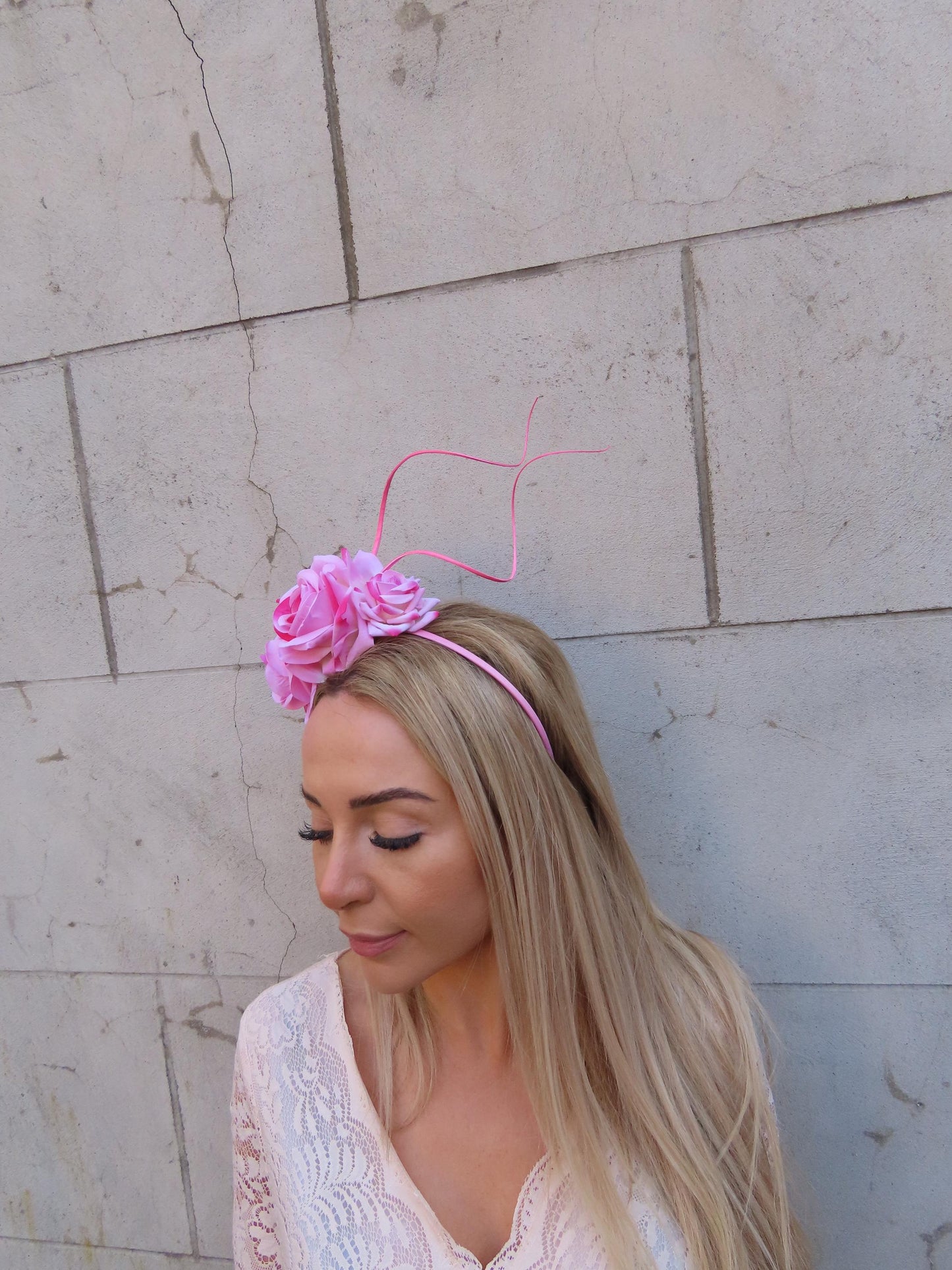 Pink Rose Flower Headpiece
