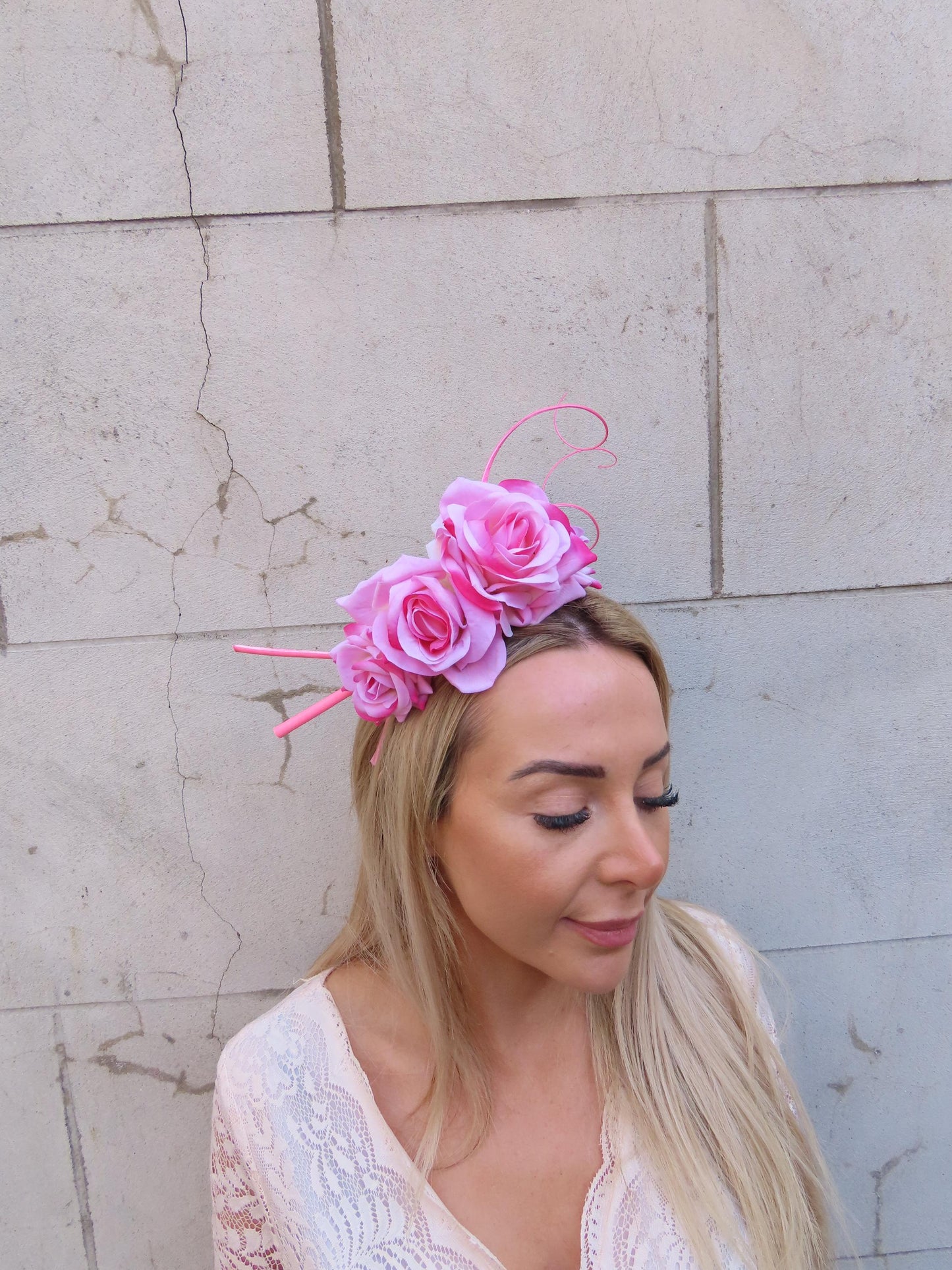 Pink Rose Flower Headpiece